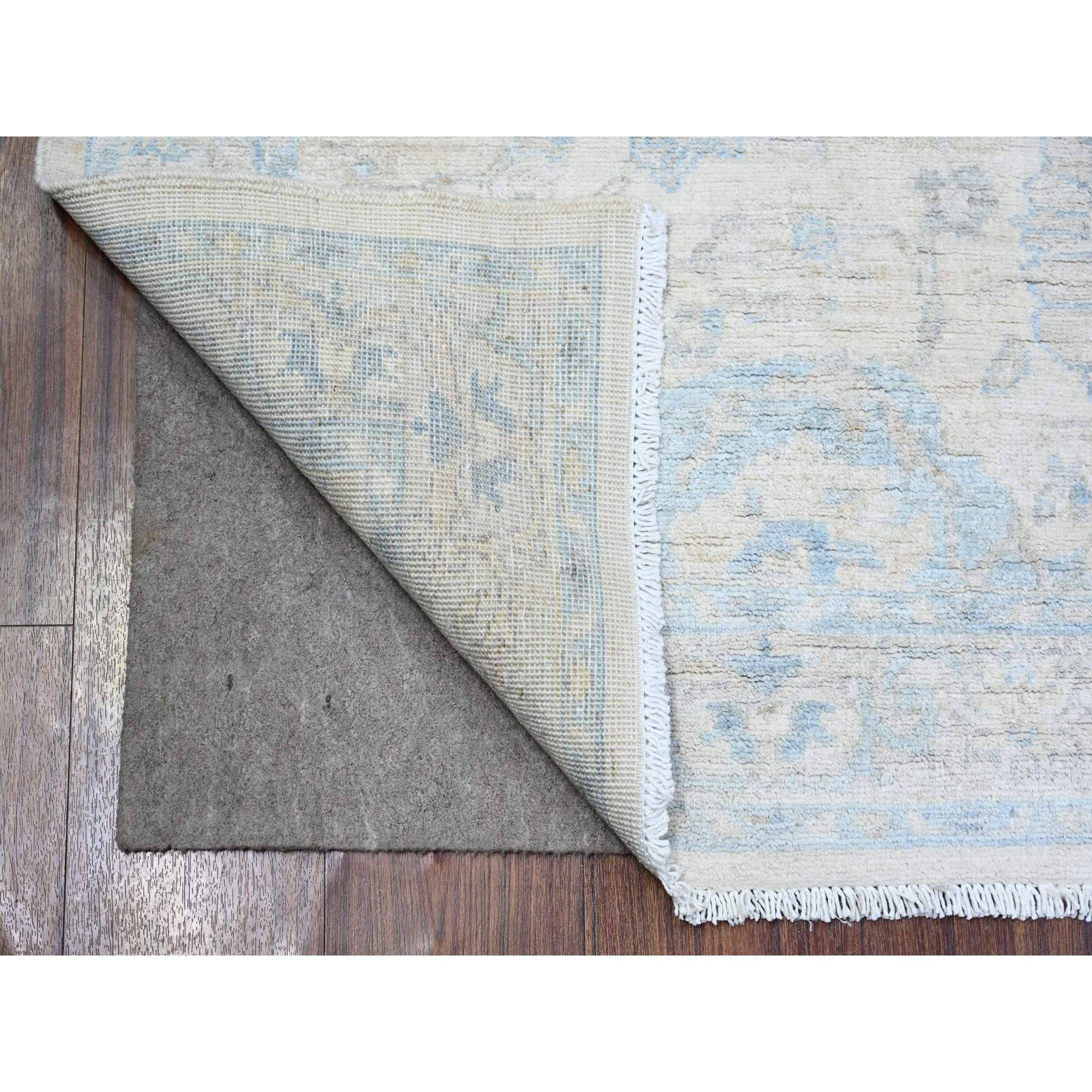 3'x5' Ivory, White Wash Peshawar with Soft Colors, Vegetable Dyes, Soft Wool, Hand Knotted, Runner Oriental Rug HR74178 - Image 2