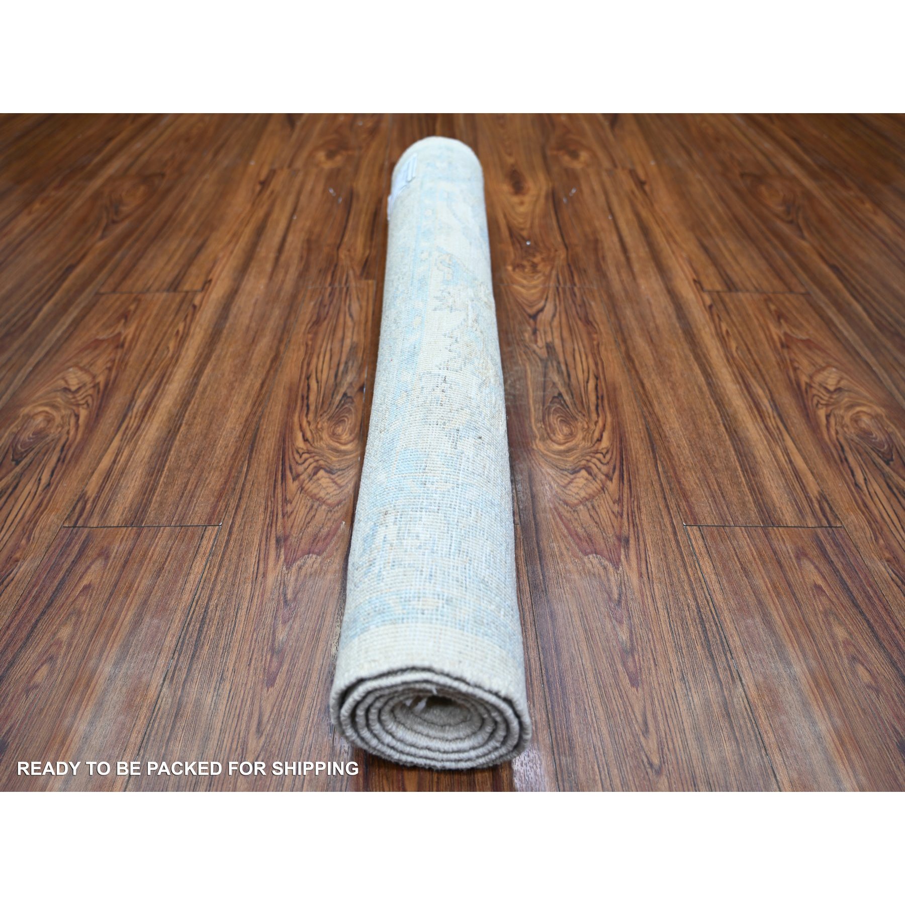 3'x5' Ivory, White Wash Peshawar with Soft Colors, Vegetable Dyes, Soft Wool, Hand Knotted, Runner Oriental Rug HR74178 - Image 4