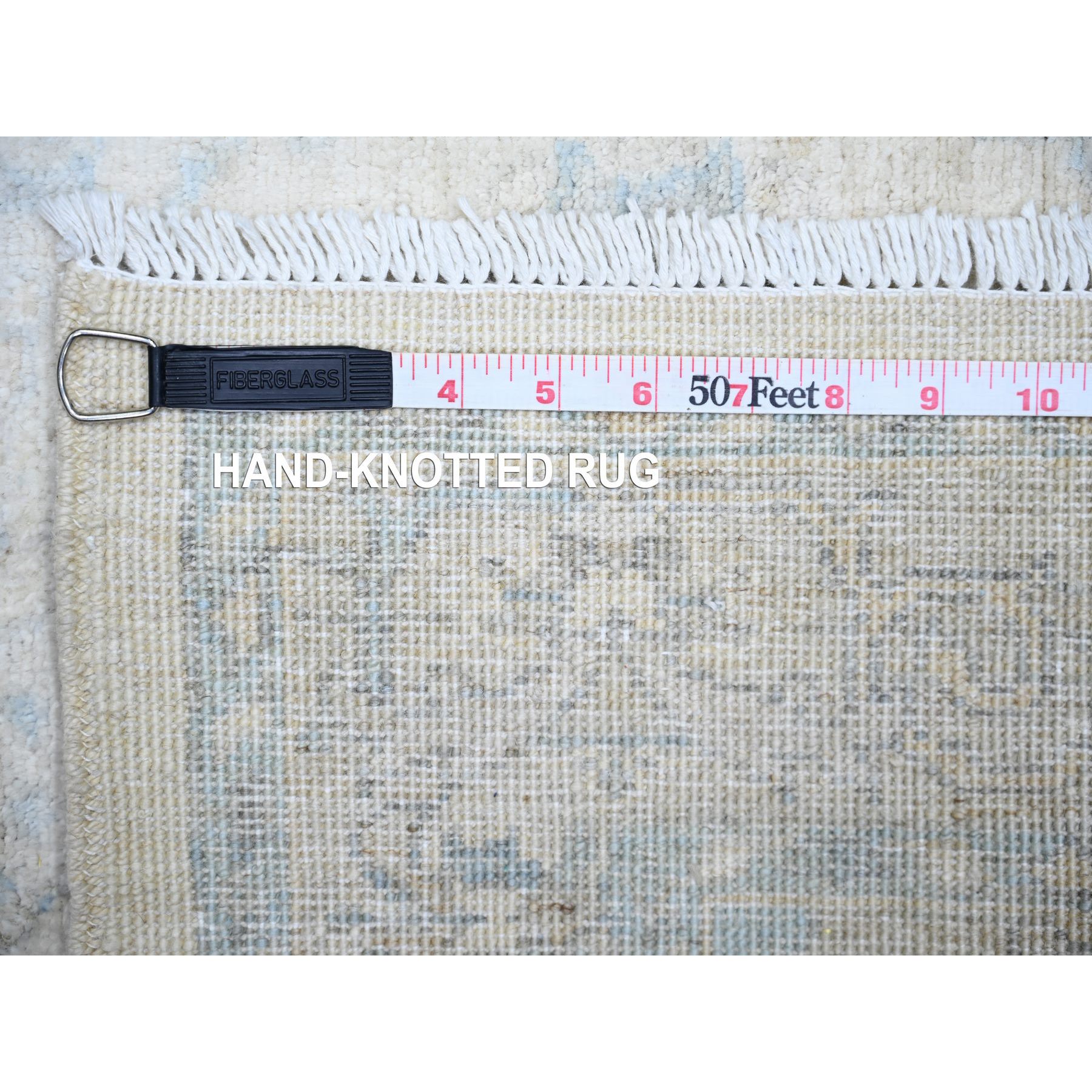 3'x5' Ivory, White Wash Peshawar with Soft Colors, Vegetable Dyes, Soft Wool, Hand Knotted, Runner Oriental Rug HR74178 - Image 6
