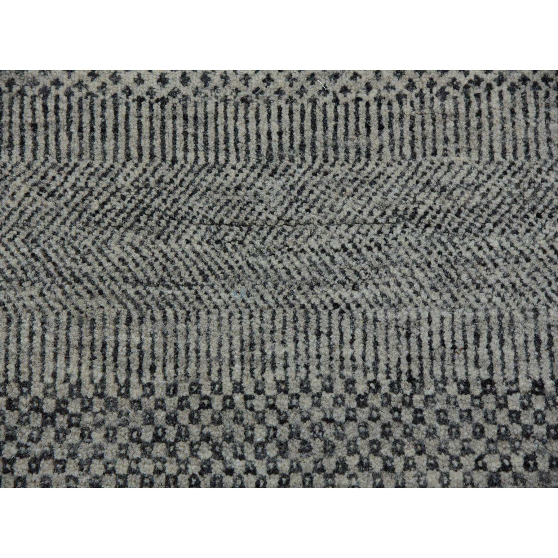 14'x18'1" Cloud Gray, Modern Grass Design, Pure Undyed Wool, Tone on Tone, Hand Knotted, Oversized Oriental Rug HR79692 - Image 8