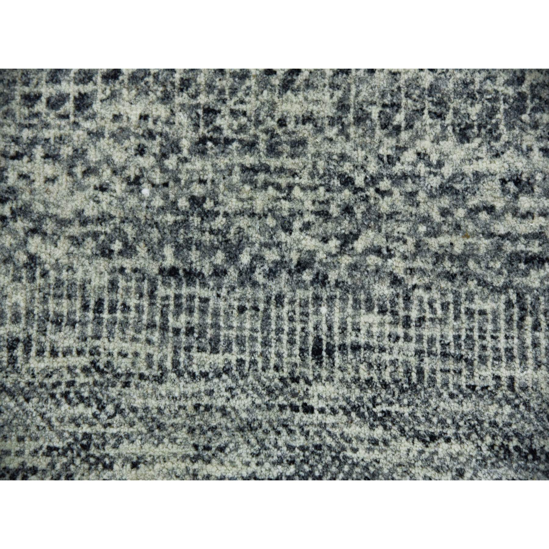 12'2"x15'4" Gentle Gray, Hand Knotted Tone on Tone, Modern Grass Design, Soft Natural Undyed Wool, Oversized Oriental Rug HR79737 - Image 9