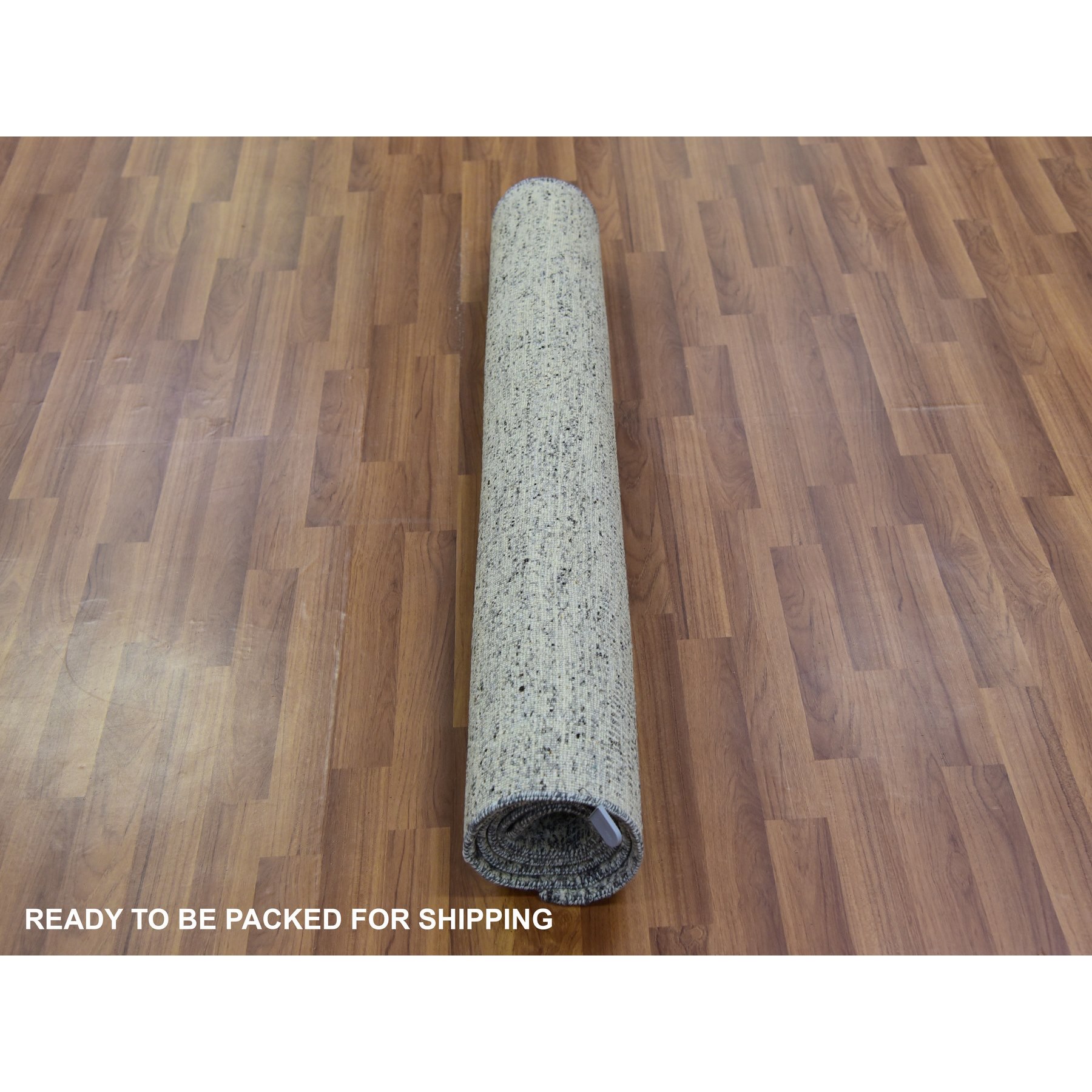 4'x6'2" Rock Ridge Gray, Hand Knotted, Modern Tone on Tone Grass Design, Undyed Pure Wool, Oriental Rug HR79743 - Image 5