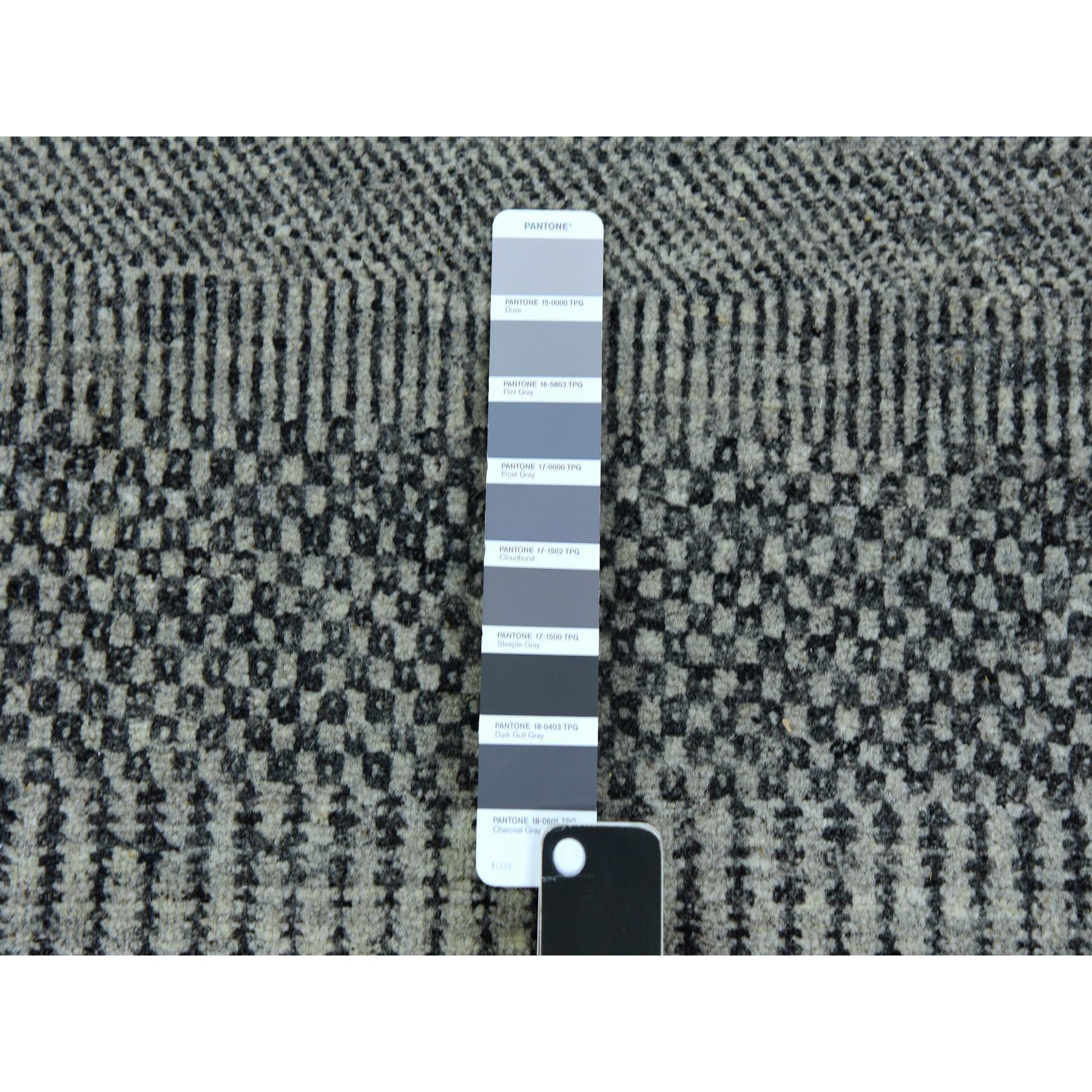 12'x12' Best Gray, Tone On Tone, Modern Organic Undyed Wool Hand Knotted Grass Design, Square Oriental Rug HR79755 - Image 7