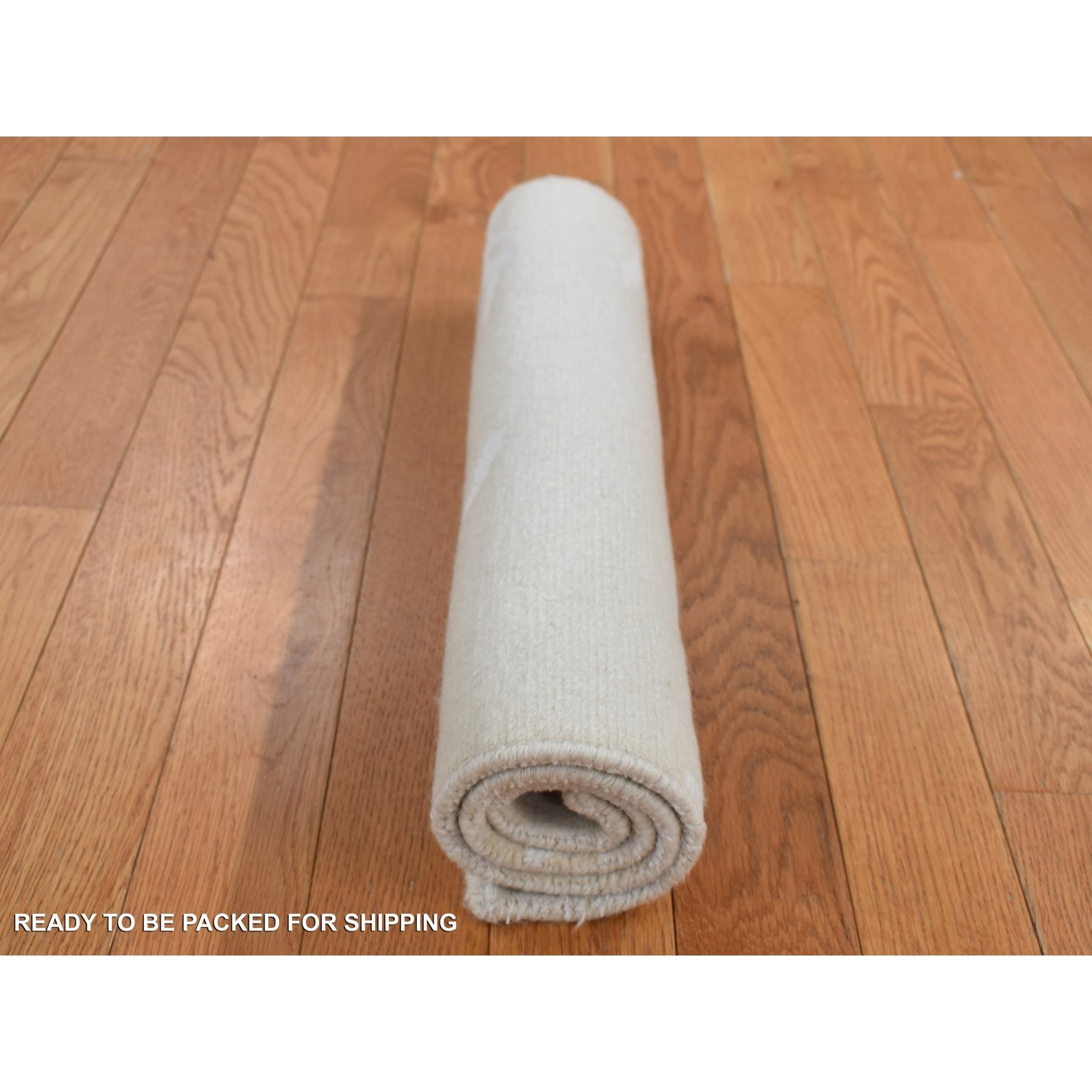 2'x3' Beige, Floral Nepali Weave Design, Hand Knotted, Modern, Wool and Silk, Clearance, Sample Oriental Rug HR87793 - Image 7