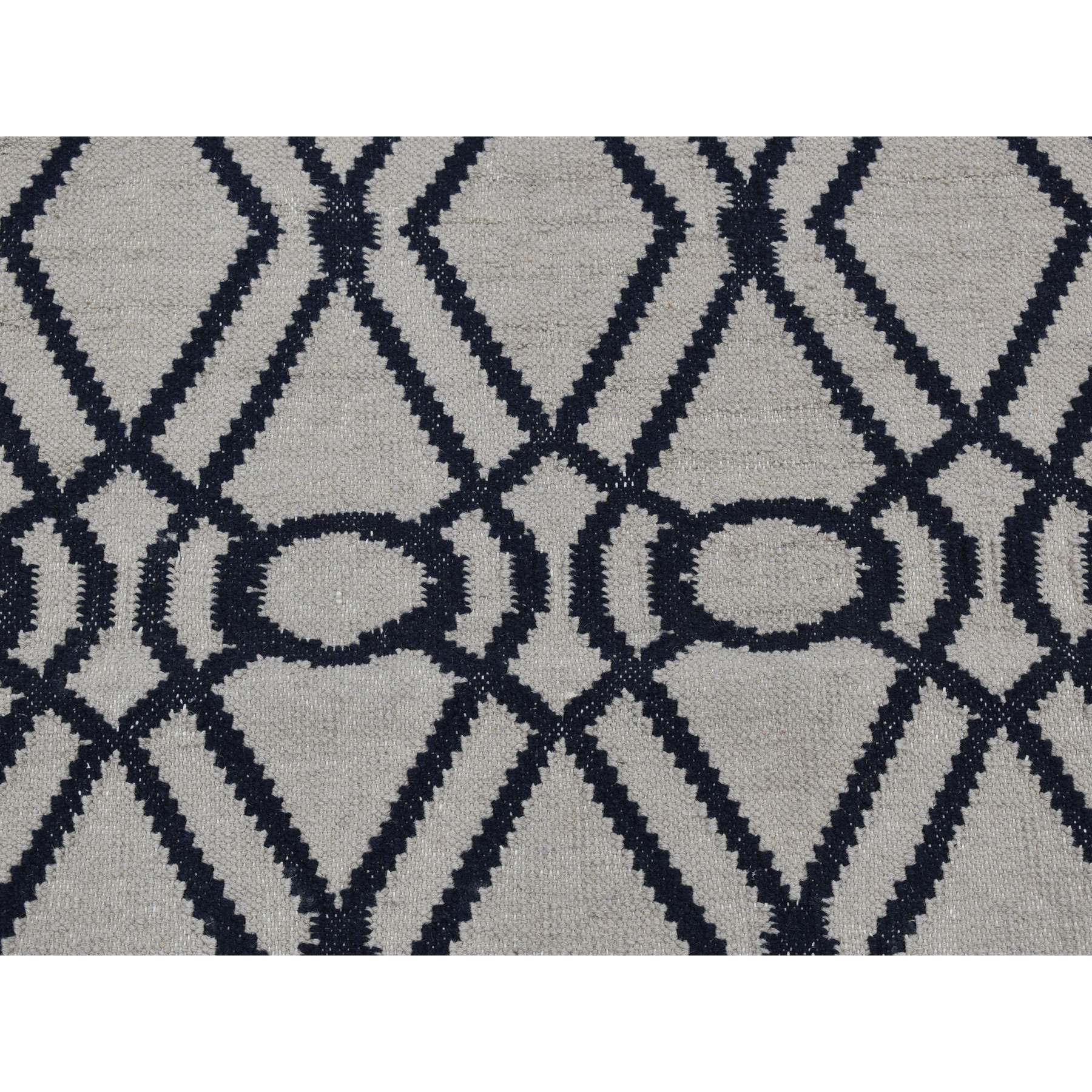 2'9''x6' Goose Gray, Wool, Flat Weave, Hand Woven, Durie Kilim, Reversible, Runner Oriental Rug HR87834 - Image 6