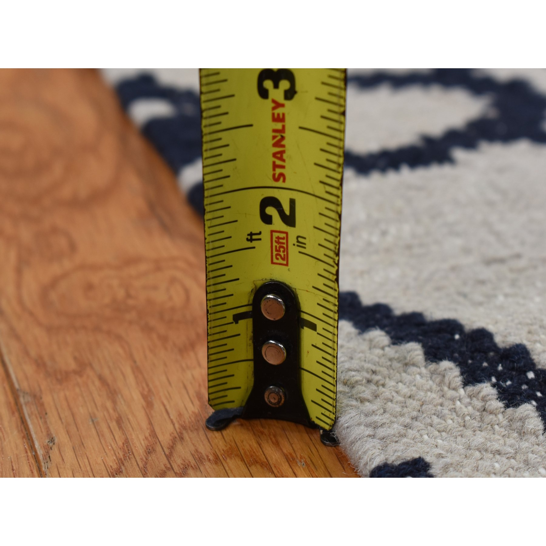 2'9''x6' Goose Gray, Wool, Flat Weave, Hand Woven, Durie Kilim, Reversible, Runner Oriental Rug HR87834 - Image 8