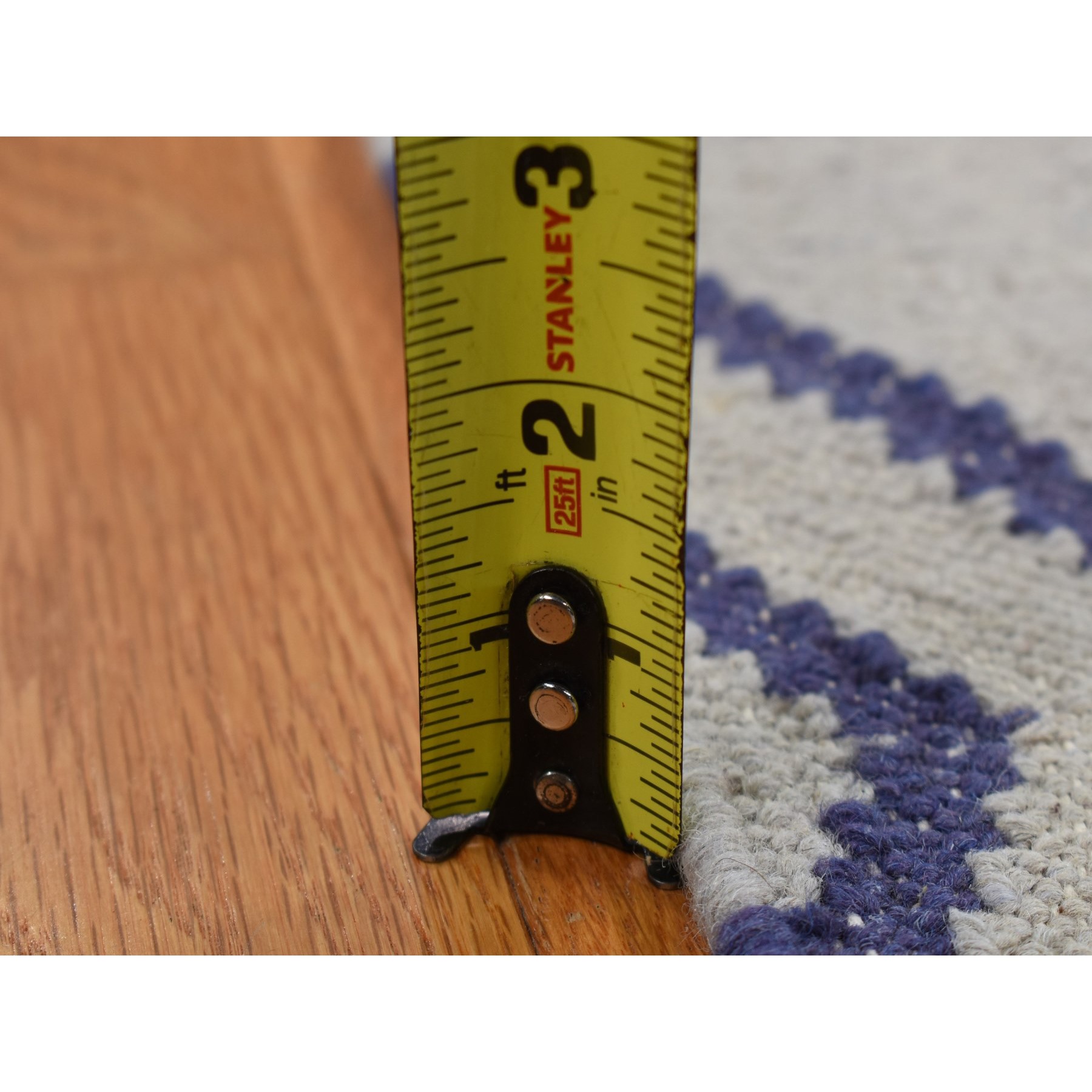 3'1"x5'2" Ice Blue, Durie Kilim Flat Weave, Hand Woven, Reversible, 100% Wool, Oriental Rug HR87841 - Image 8