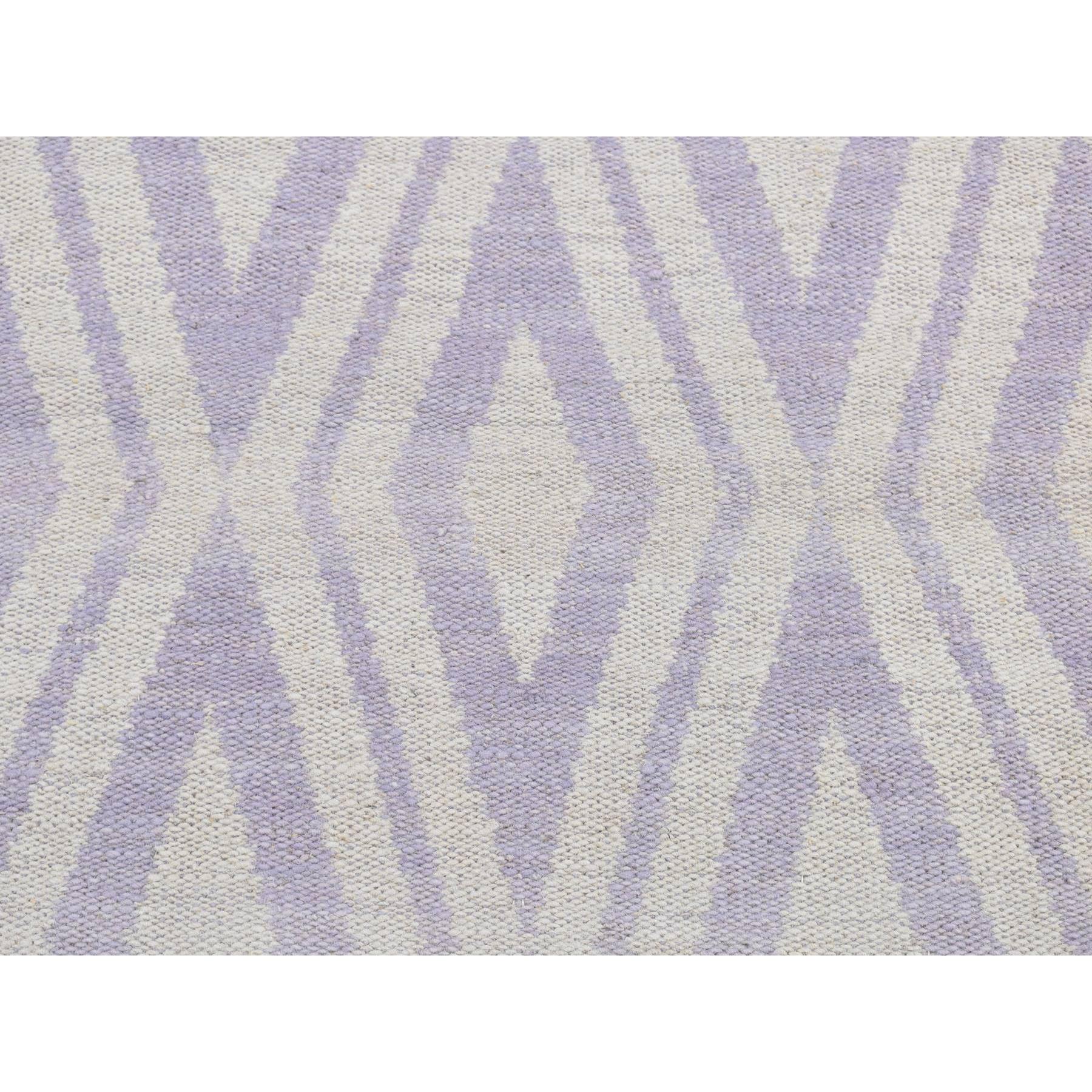 2'8"x8' Little Princess Purple, 100% Wool, Hand Woven, Flat Weave Reversible Kilim, Runner Oriental Rug HR87844 - Image 5