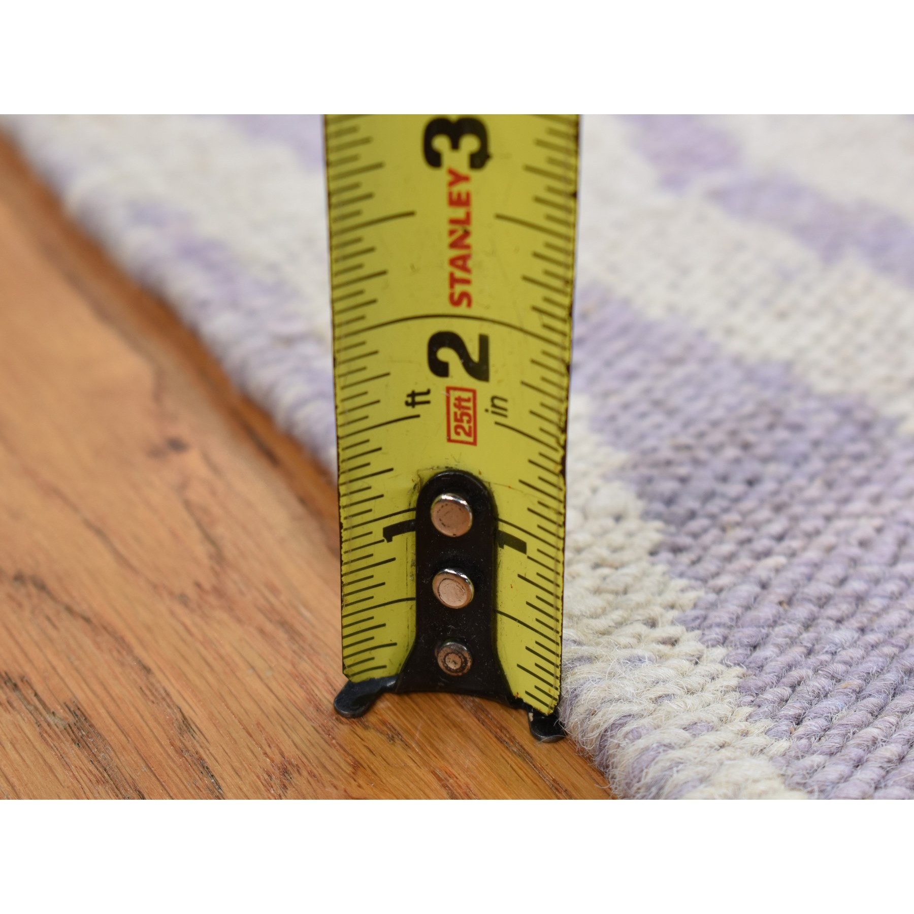 2'8"x8' Little Princess Purple, 100% Wool, Hand Woven, Flat Weave Reversible Kilim, Runner Oriental Rug HR87844 - Image 8