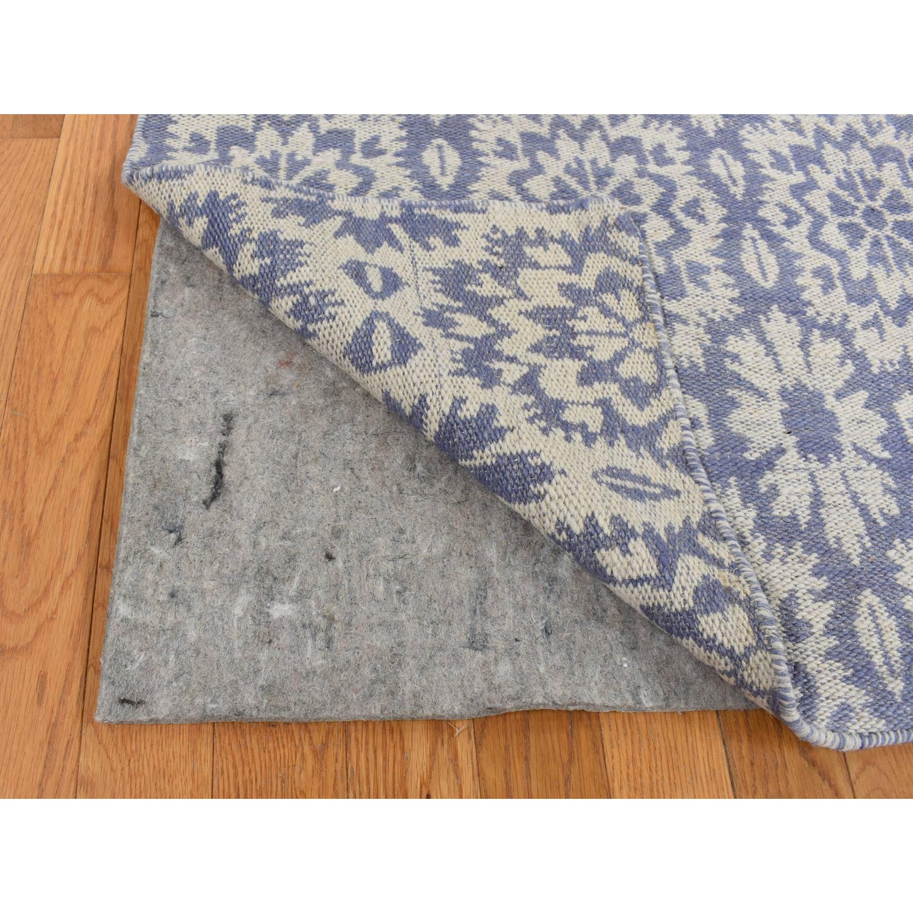 5'3"x7'5" Lavender Purple, 100% Wool, Hand Woven, Flat Weave Kilim, Reversible Oriental Rug HR87865 - Image 3