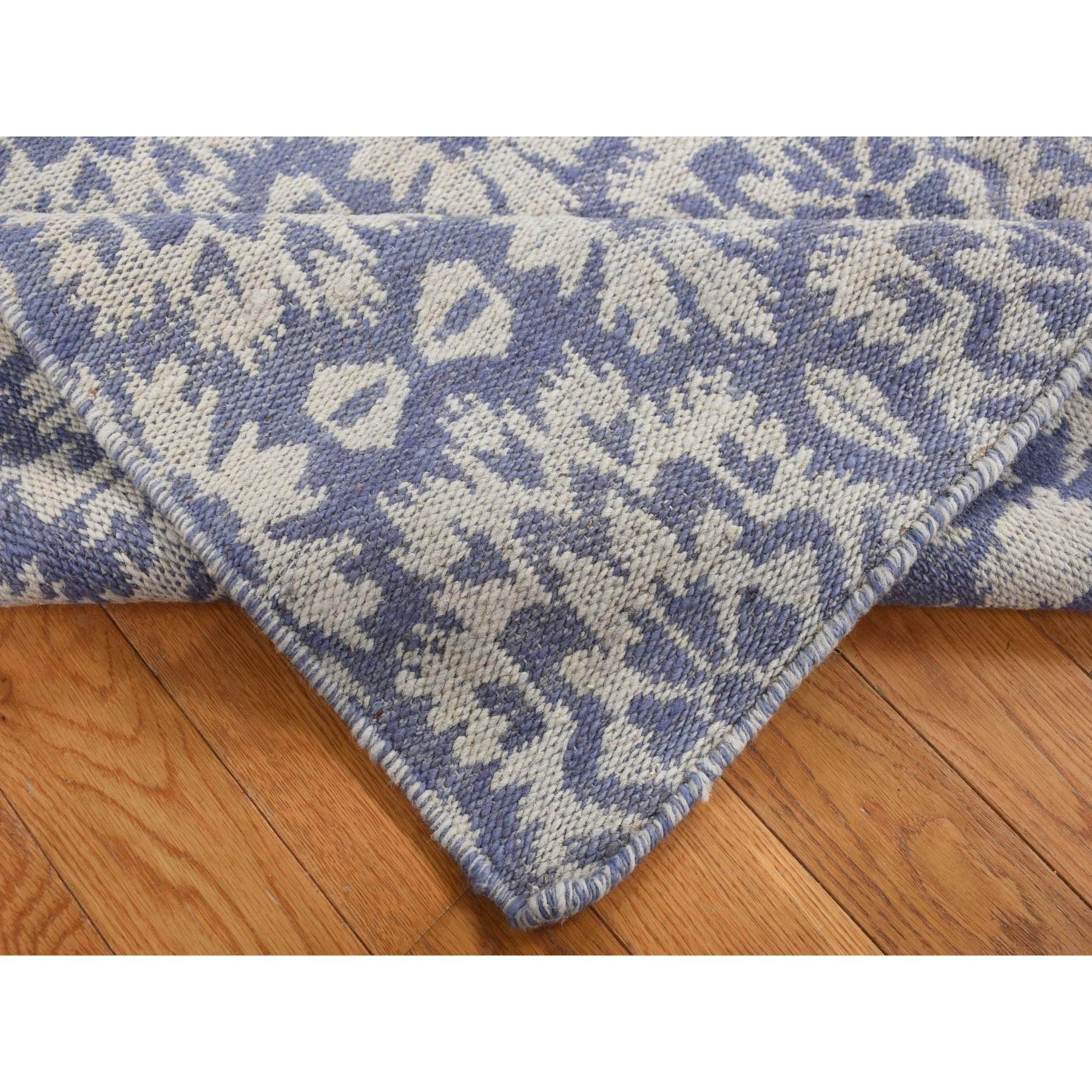 5'3"x7'5" Lavender Purple, 100% Wool, Hand Woven, Flat Weave Kilim, Reversible Oriental Rug HR87865 - Image 4