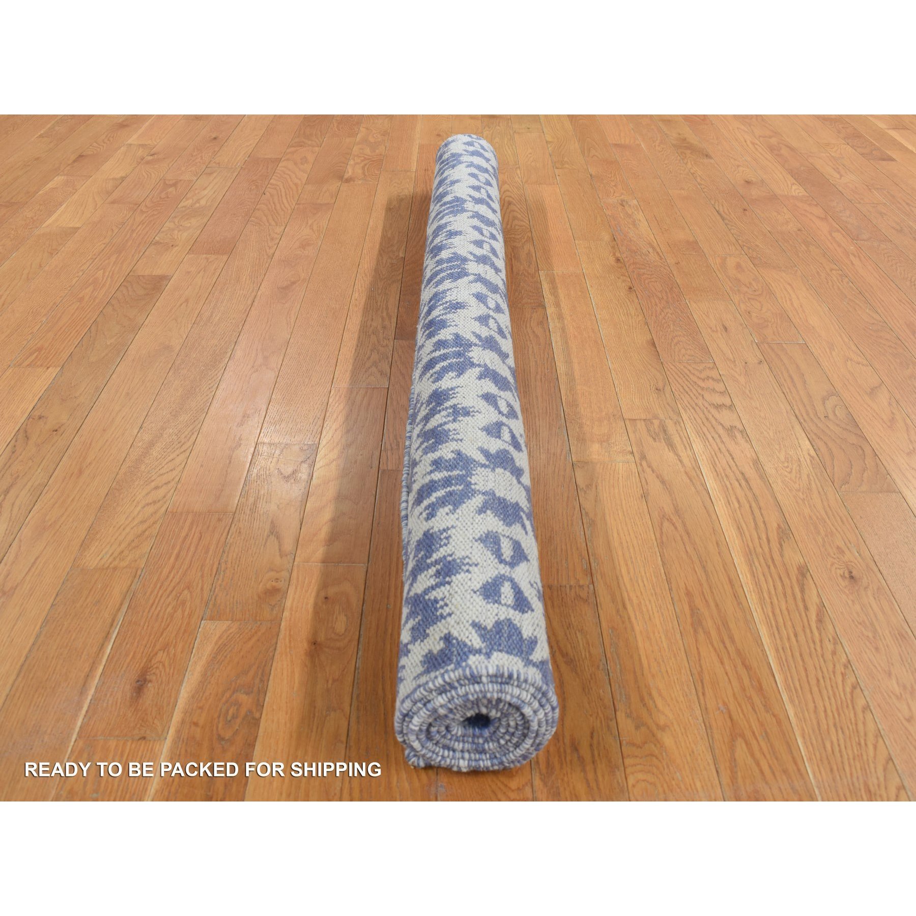 5'3"x7'5" Lavender Purple, 100% Wool, Hand Woven, Flat Weave Kilim, Reversible Oriental Rug HR87865 - Image 7