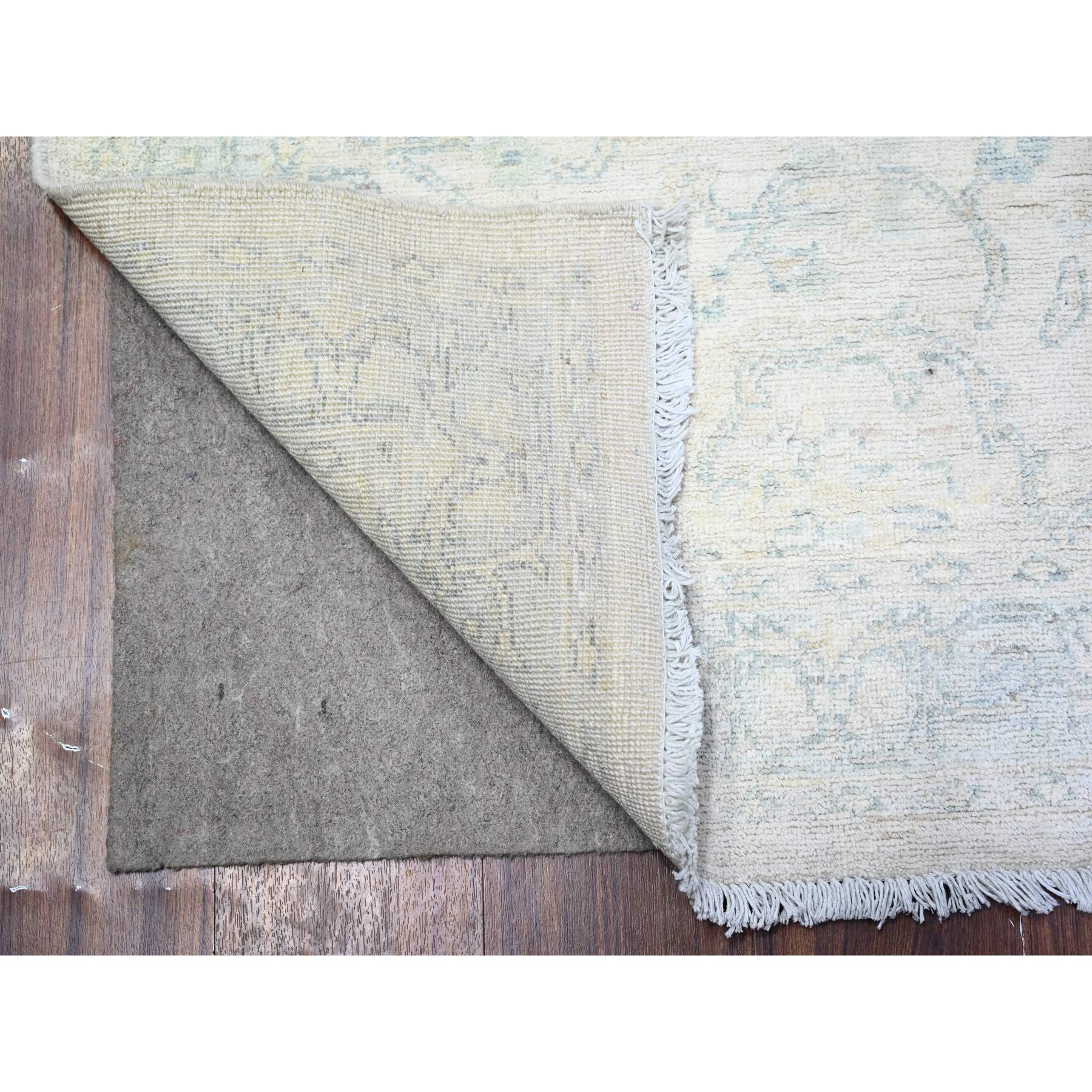 3'x5' Gainsboro Gray, Natural Dyes, Pure Wool, White Wash Peshawar, Hand Knotted, Oriental Rug HR88553 - Image 2