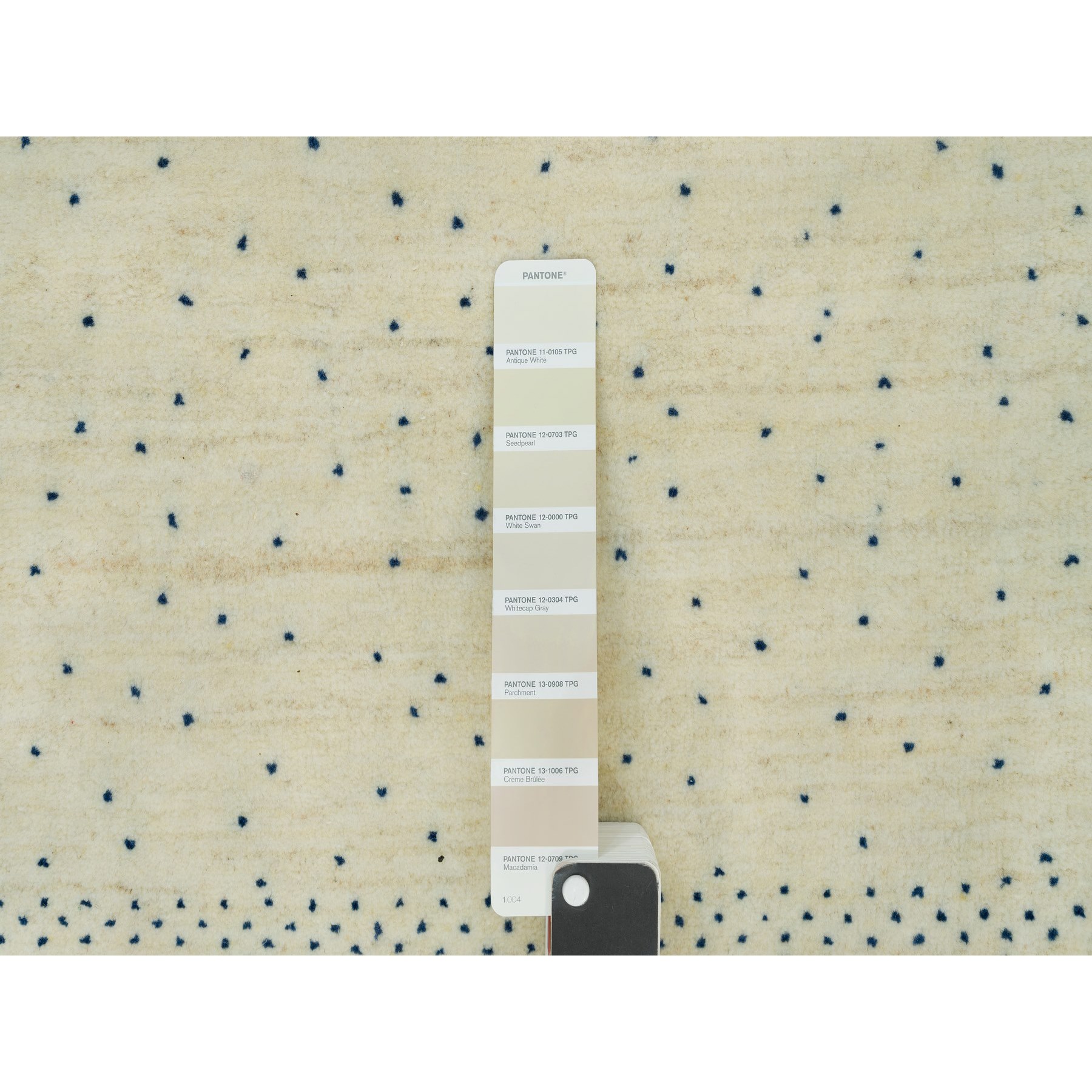 2'7"x9'6" Retro White, Modern Lori Buft Gabbeh Tree Design, 100% Wool, Thick and Plush, Hand Knotted Oriental Runner Rug HR90396 - Image 4