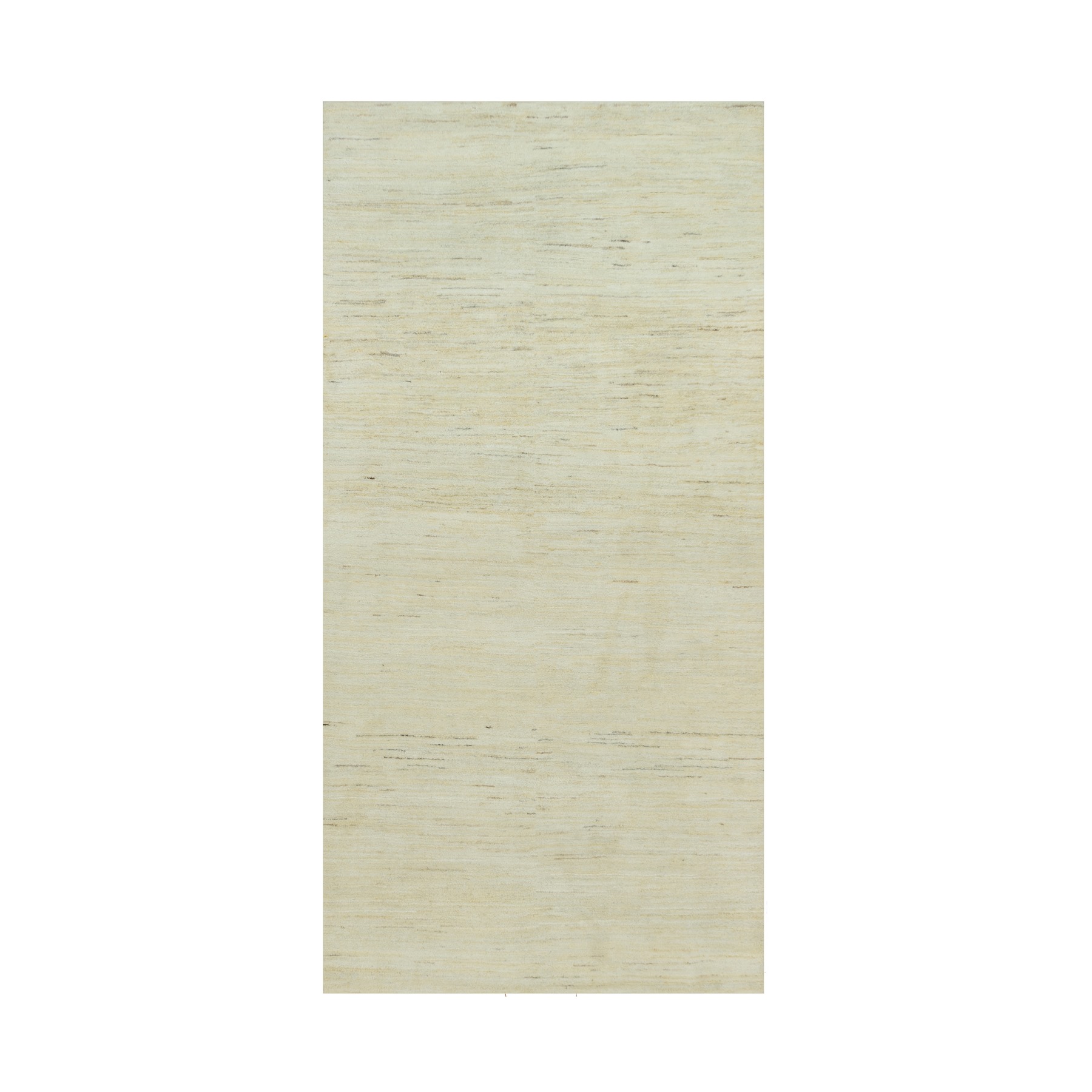 4'x8' Parchment White, Soft to The Touch, Lori Buft Gabbeh Plain Persian Wool Design, Thick and Plush, Hand Knotted, Wide Runner Oriental Rug HR90398
