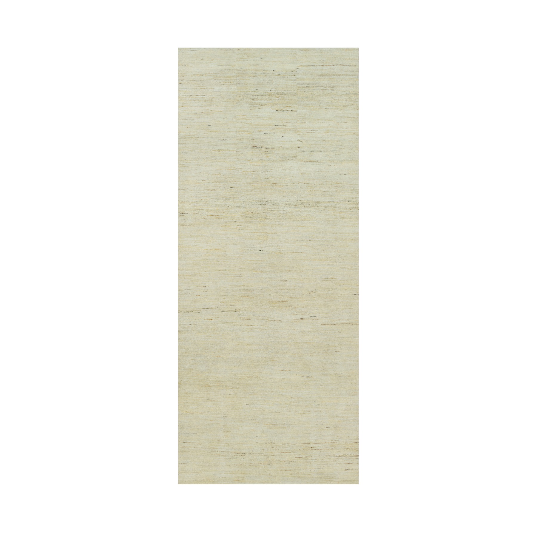 4'1"x10' Macadamia White, Thick and Plush, Soft to The Touch, Lori Buft Gabbeh Plain Design, Hand Knotted Persian Wool, Oriental Wide Runner Rug HR90399