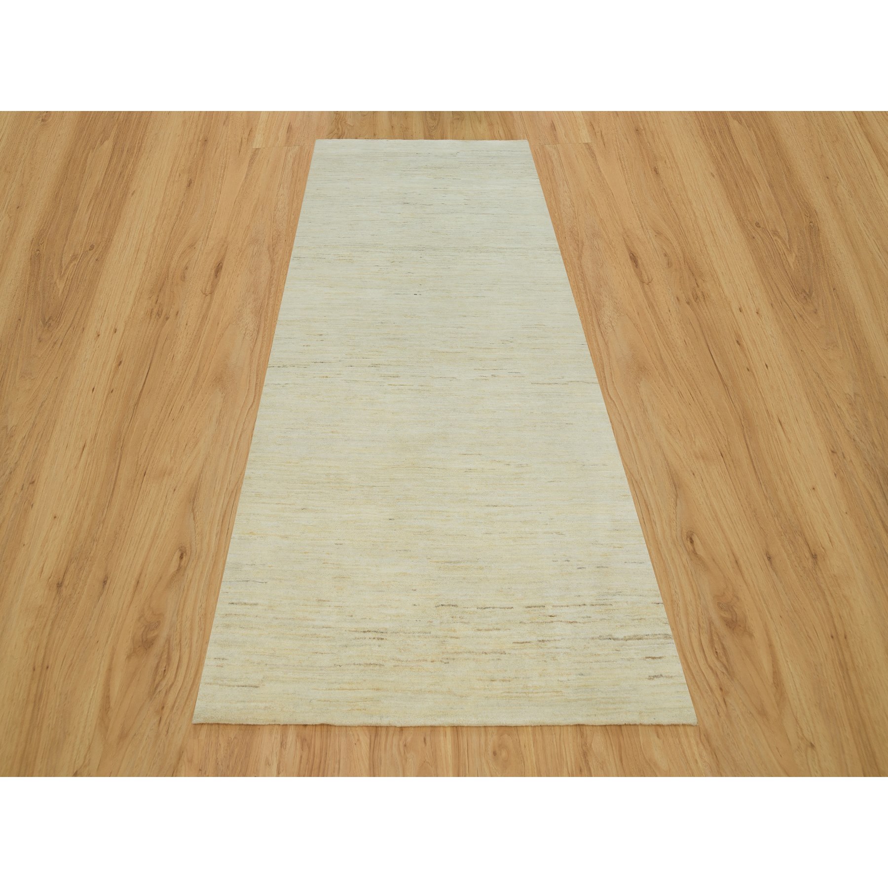 4'1"x10' Macadamia White, Thick and Plush, Soft to The Touch, Lori Buft Gabbeh Plain Design, Hand Knotted Persian Wool, Oriental Wide Runner Rug HR90399 - Image 2