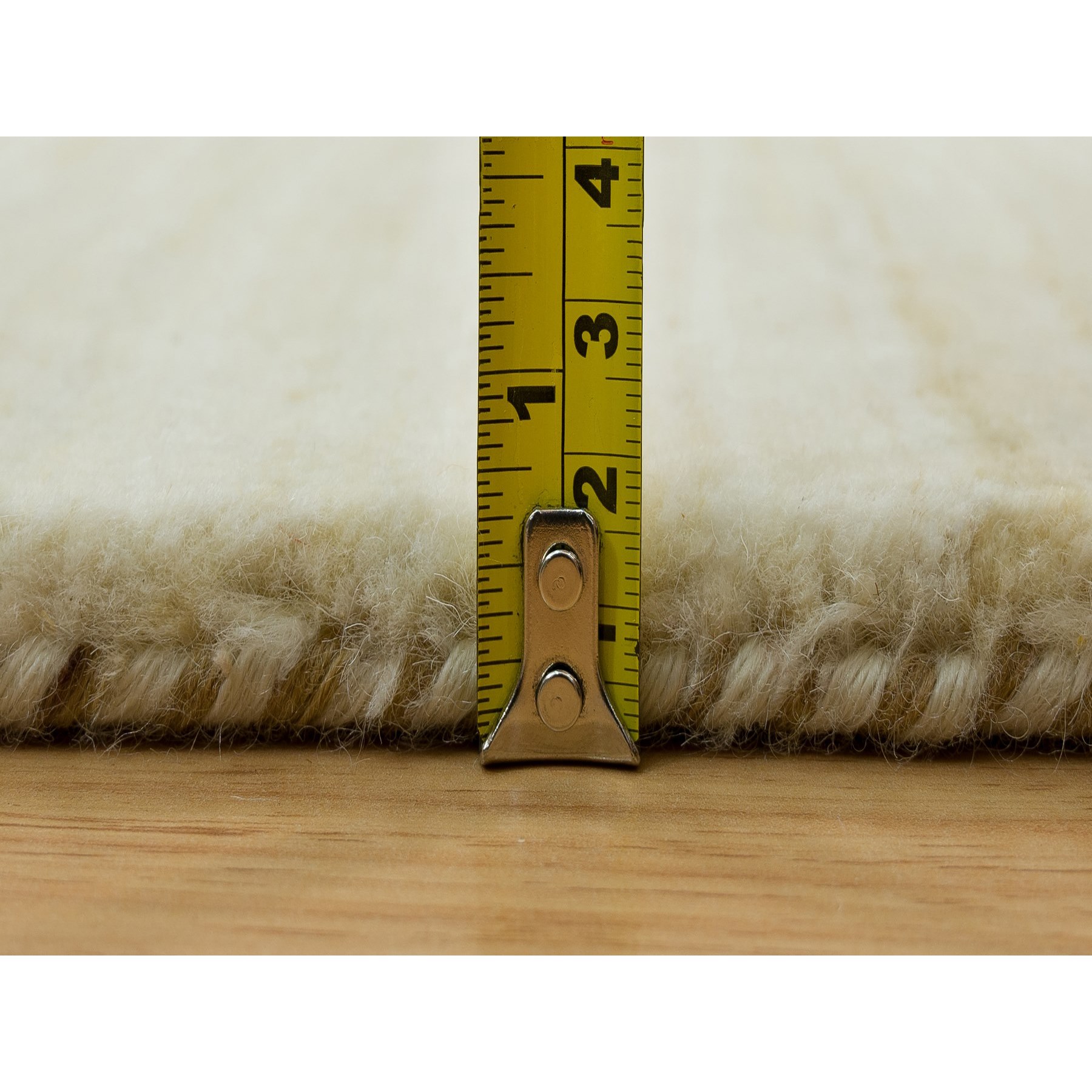 4'1"x10' Macadamia White, Thick and Plush, Soft to The Touch, Lori Buft Gabbeh Plain Design, Hand Knotted Persian Wool, Oriental Wide Runner Rug HR90399 - Image 7