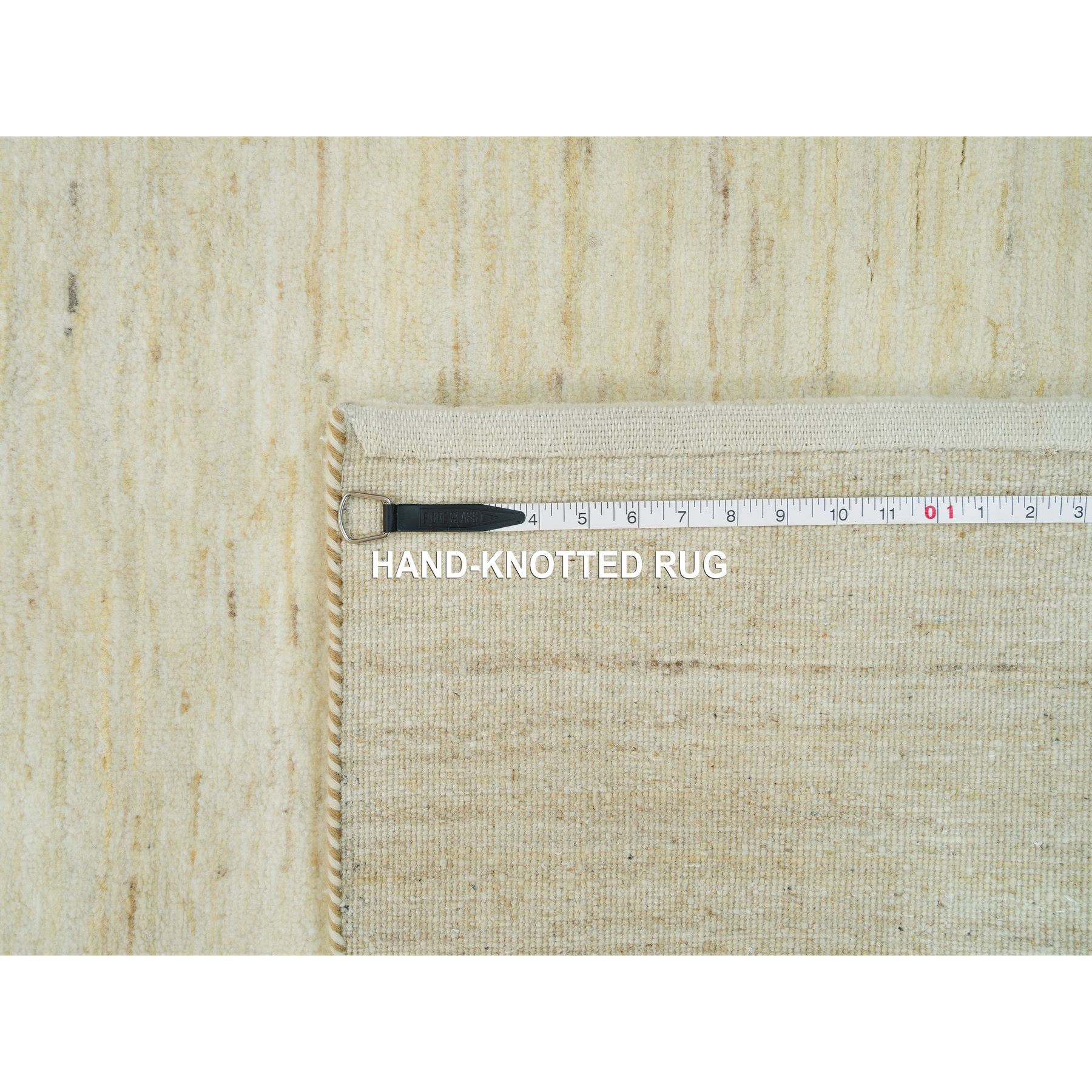 4'1"x10' Macadamia White, Thick and Plush, Soft to The Touch, Lori Buft Gabbeh Plain Design, Hand Knotted Persian Wool, Oriental Wide Runner Rug HR90399 - Image 8