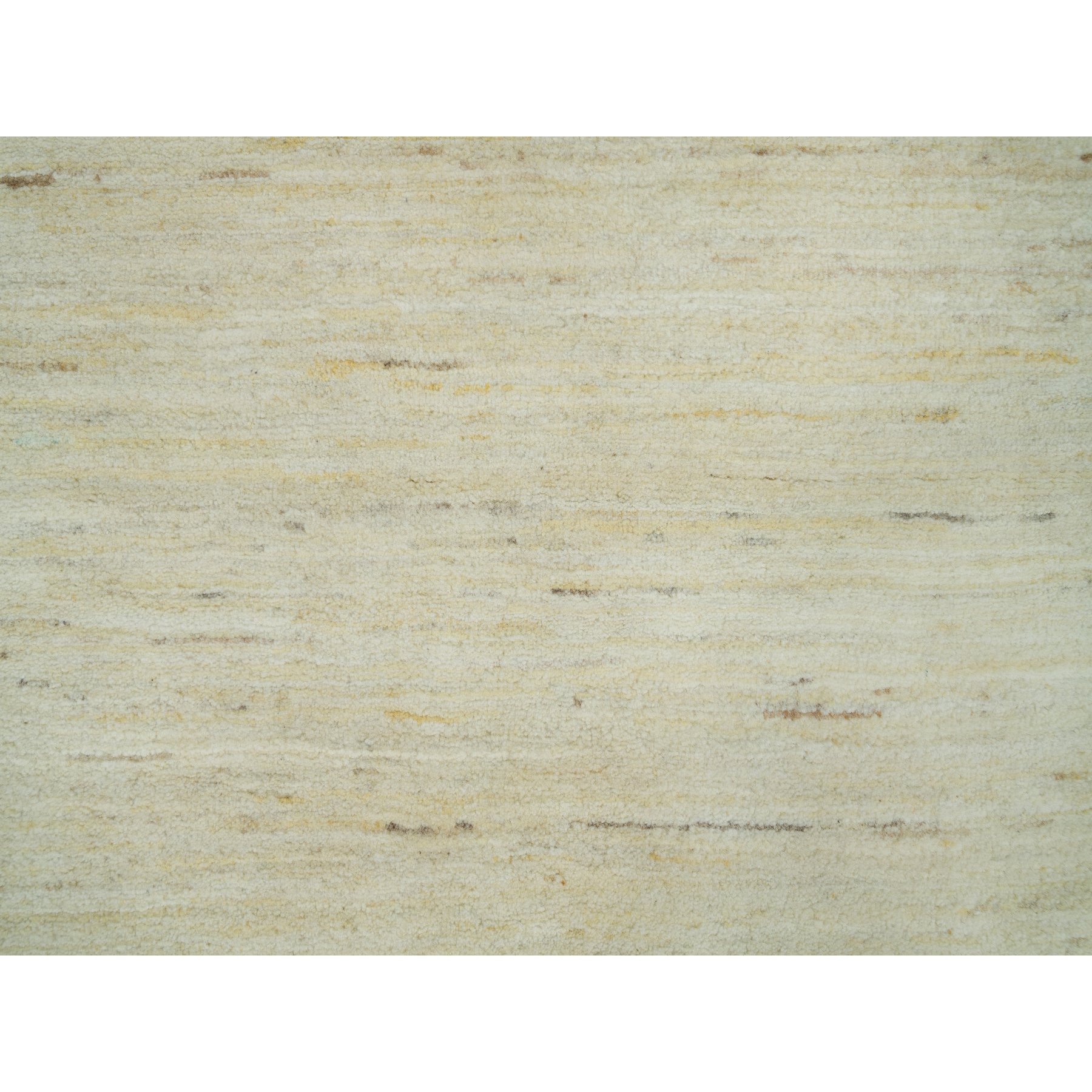2'7"x10' Navajo White, Modern Plain Design, Soft to The Touch, Persian Thick and Plush Wool, Lori Buft Gabbeh, Hand Knotted, Oriental Runner Rug HR90401 - Image 5