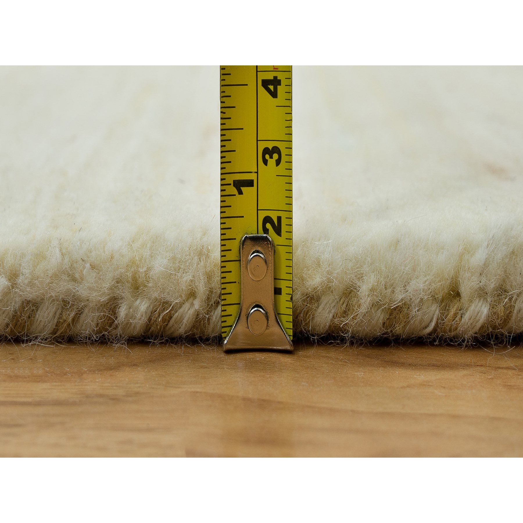 2'7"x10' Navajo White, Modern Plain Design, Soft to The Touch, Persian Thick and Plush Wool, Lori Buft Gabbeh, Hand Knotted, Oriental Runner Rug HR90401 - Image 7