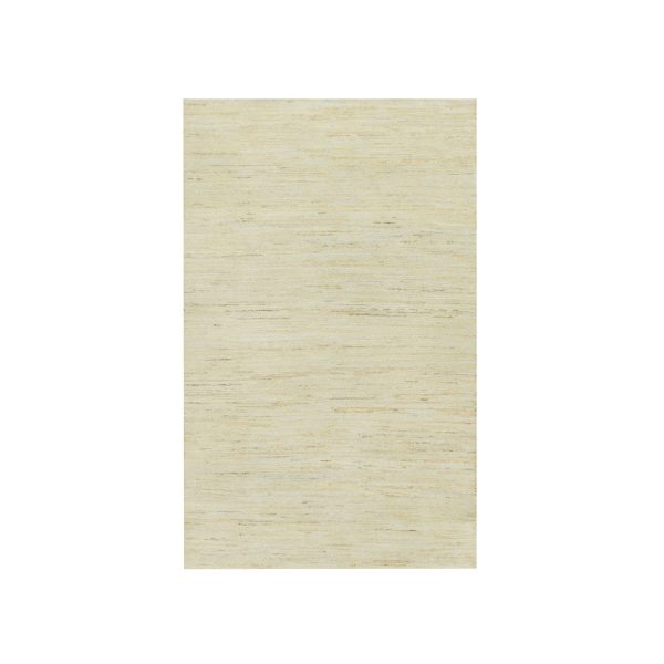 3'x5' Alabaster White, Lori Buft Gabbeh Plain Design, Thick and Plush, Pure Persian Wool, Soft to The Touch, Oriental Hand Knotted Rug HR90404