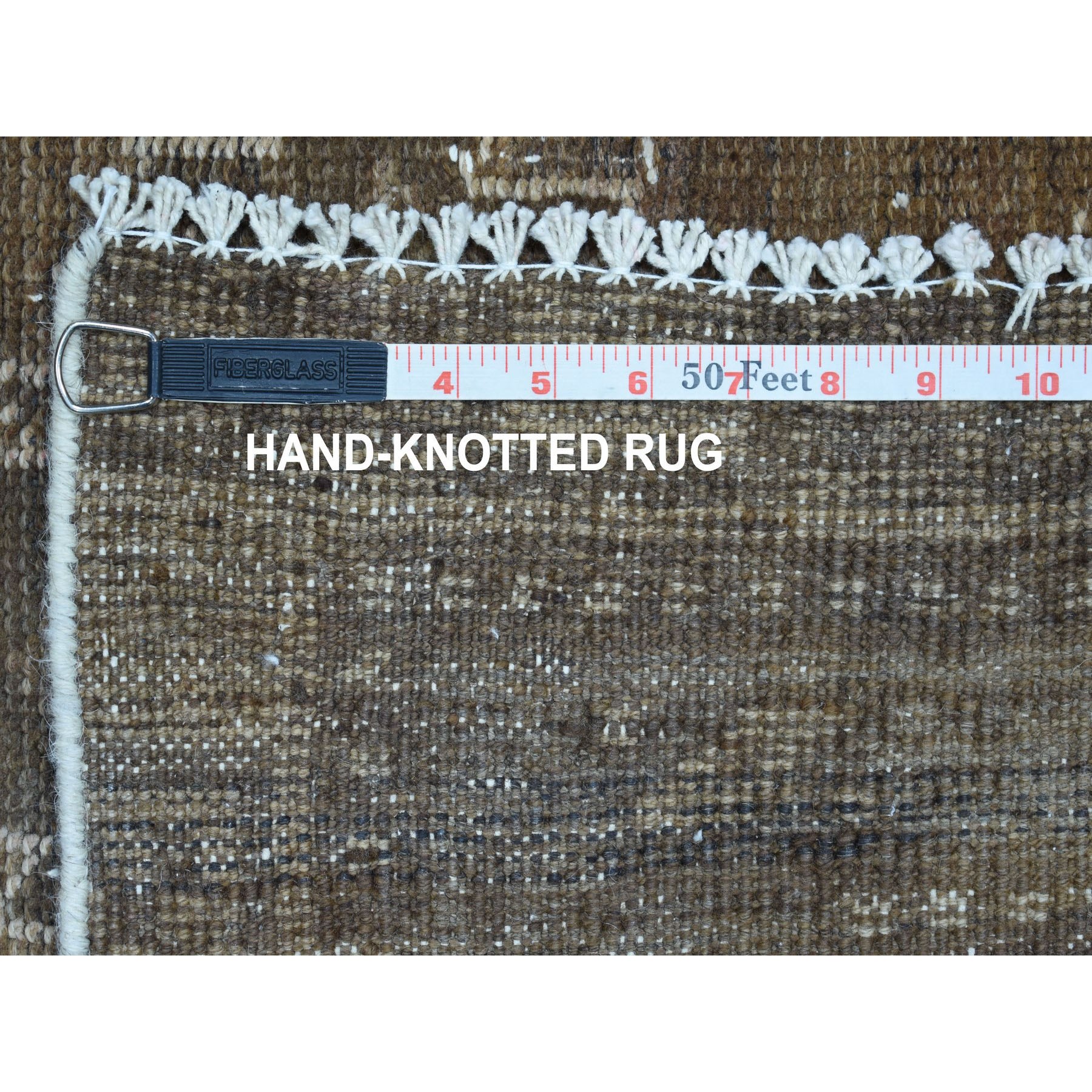 3'3"x9'8" Vintage And Worn Down Persian Shiraz Wide Runner Hand Knotted Bohemian Rug HR54087 - Image 6