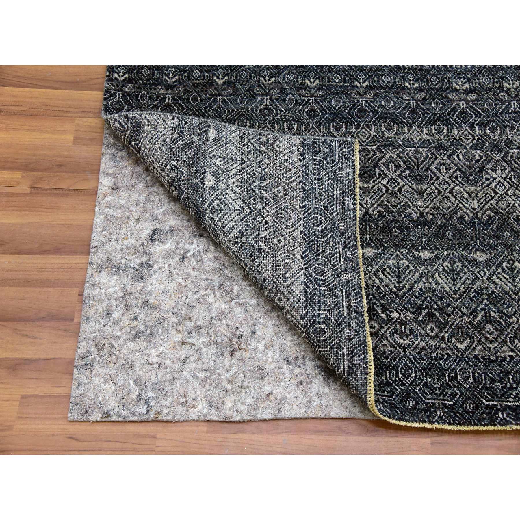 5'x7'1" Espresso Macchiato Gray, Borderless Hand Knotted, Diamond Shape Repetitive Design, Kohinoor Herat, Soft To The Touch, All Wool, Oriental Rug HR79664 - Image 3