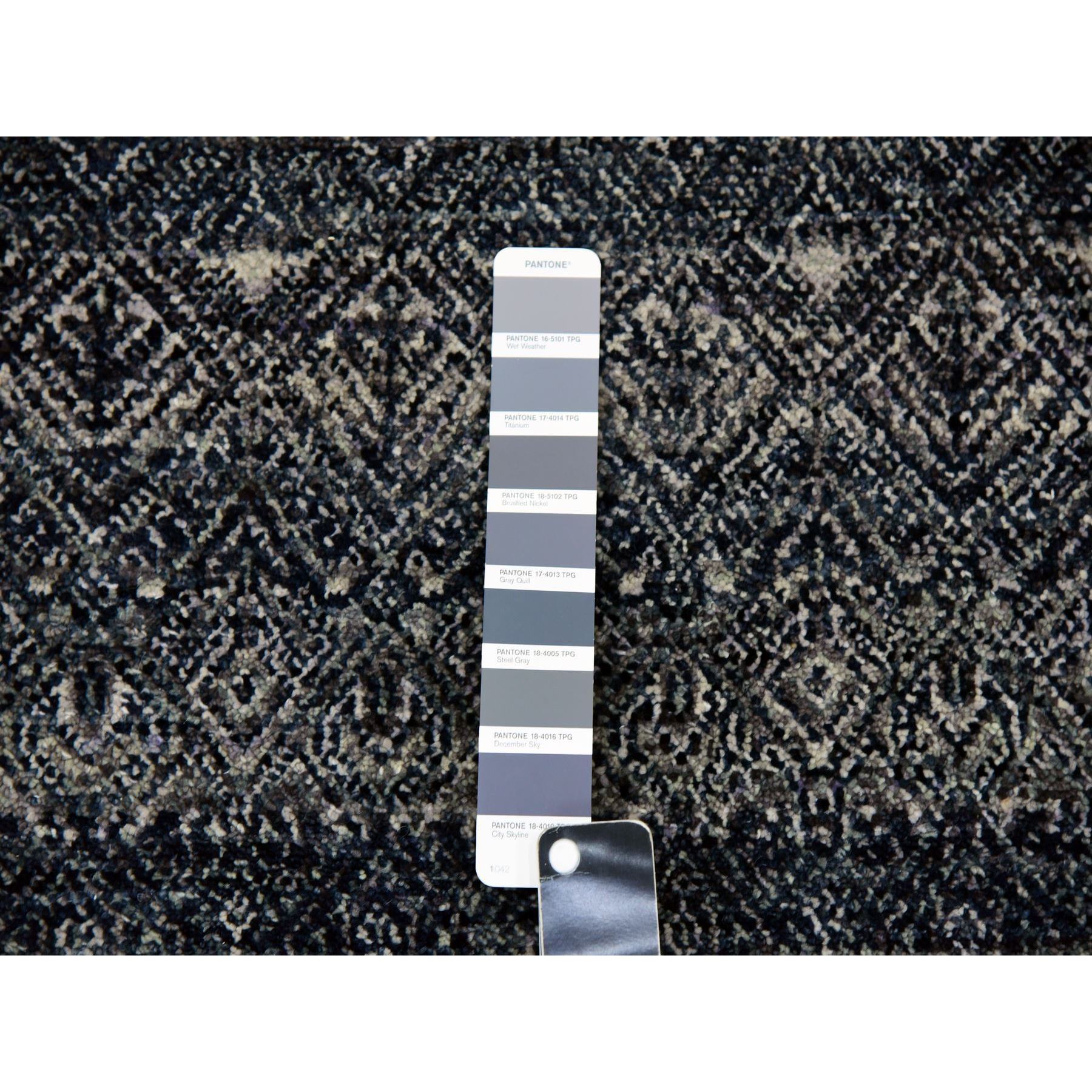 5'x7'1" Espresso Macchiato Gray, Borderless Hand Knotted, Diamond Shape Repetitive Design, Kohinoor Herat, Soft To The Touch, All Wool, Oriental Rug HR79664 - Image 4