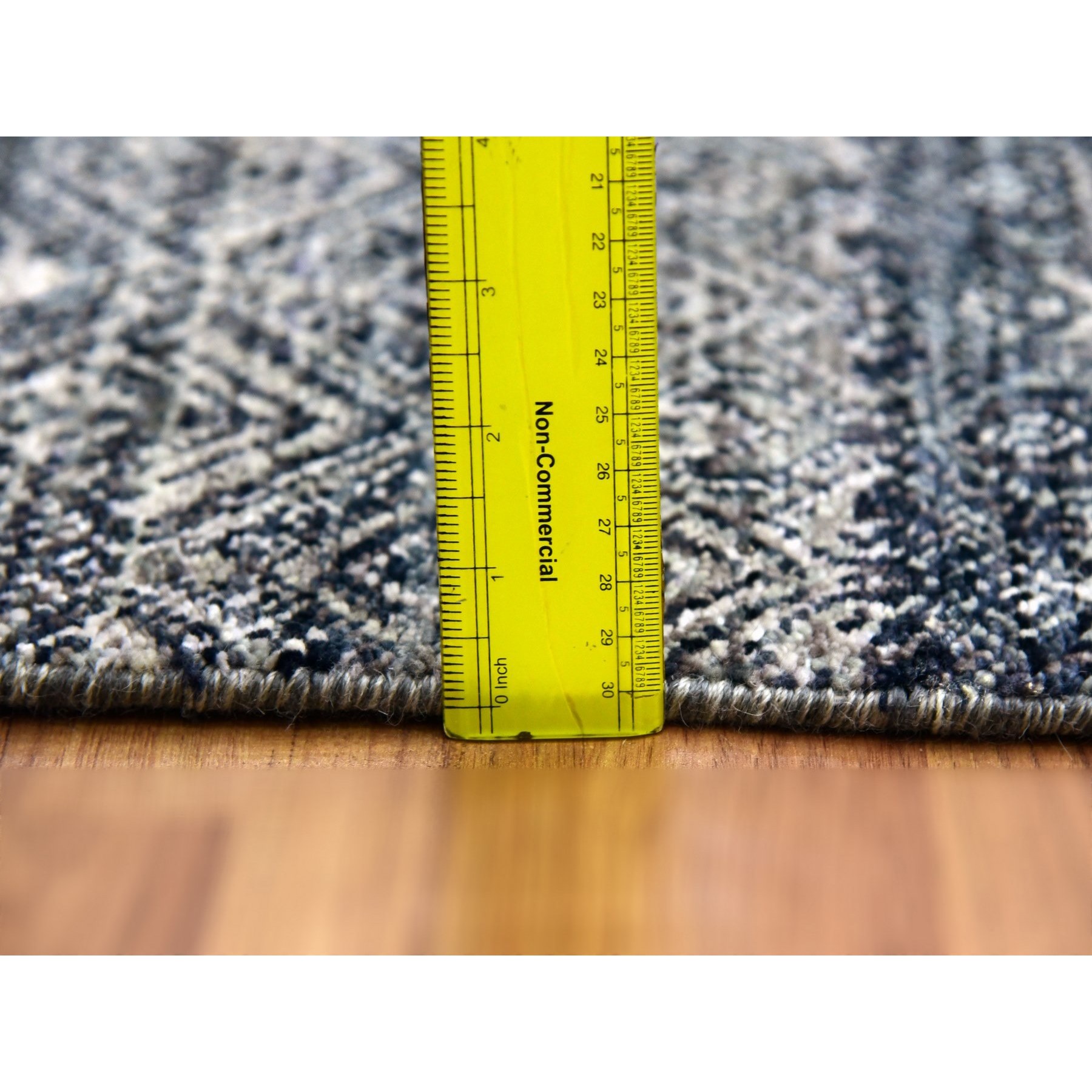 5'x7'1" Espresso Macchiato Gray, Borderless Hand Knotted, Diamond Shape Repetitive Design, Kohinoor Herat, Soft To The Touch, All Wool, Oriental Rug HR79664 - Image 6