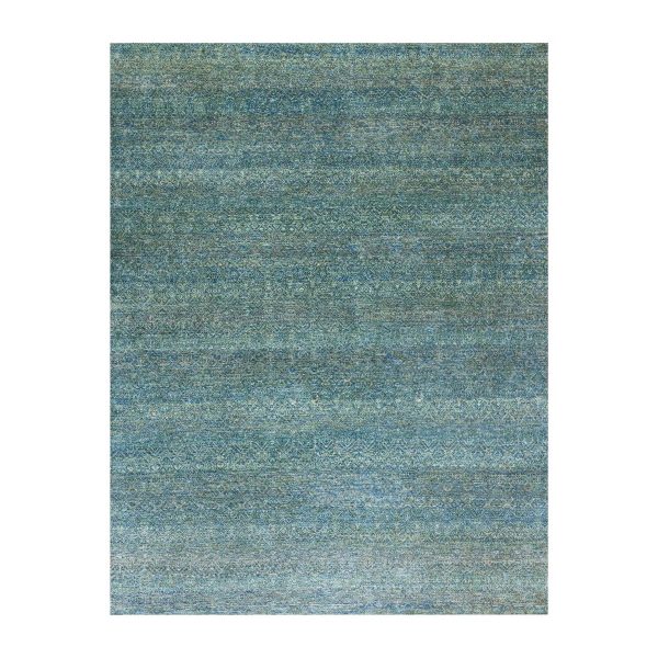 8'1"x10'1" Hunter Forest Green, Borderless Hand Knotted, Diamond Shape Repetitive Design, Kohinoor Herat, Soft To The Touch, All Wool, Oriental Rug HR79665