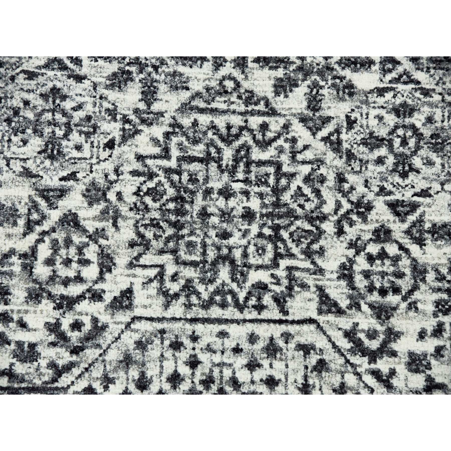 12'1"x18' Chiffon White, Mamluk Dynasty, Tone on Tone Design, Undyed Pure Wool, Hand Knotted, Oversized Oriental Rug HR79680 - Image 8
