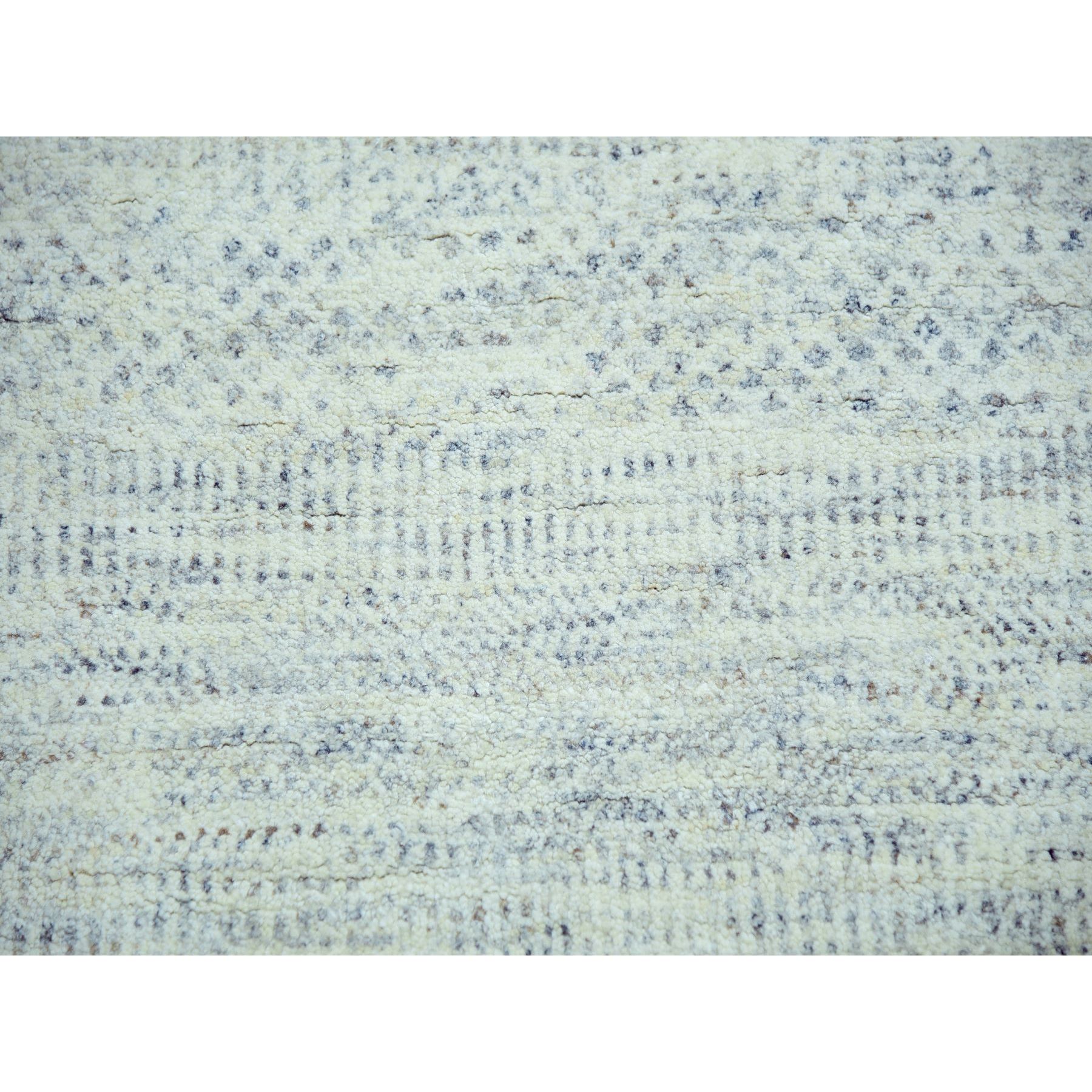 14'1"x16' Edgecomb Gray, Modern Hand Knotted Grass Design, Tone on Tone Undyed Pure Wool, Oversized Oriental Rug HR79762 - Image 8