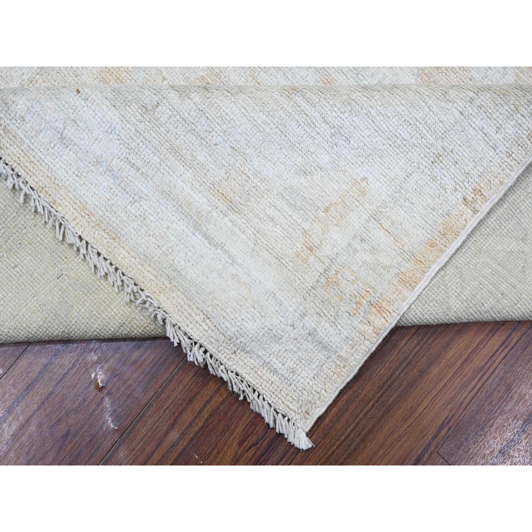 8'9"x12'5" Apricot Orange, Faded Out Afghan Angora Oushak, Vegetable Dyes with Shiny Wool, Hand Knotted Oriental Rug HR88579 - Image 7