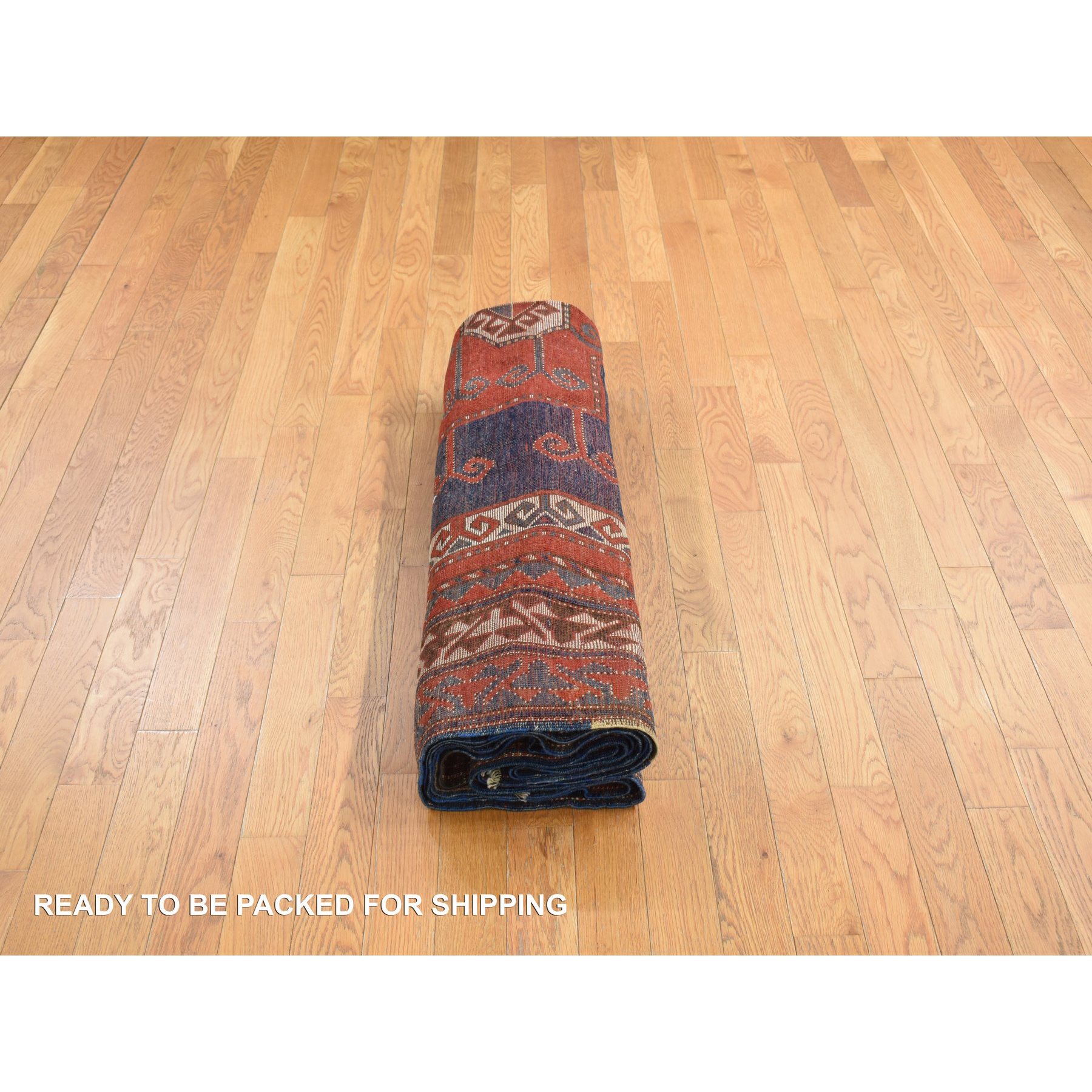 6'10"x9'3" Scarlet Red, Antique Caucasian Swan Kazak, Vegetable Dyes, Good Condition, No Repairs, Clean, Rare Large Size, 100% Wool, Hand knotted Oriental Rug HR78056 - Image 8