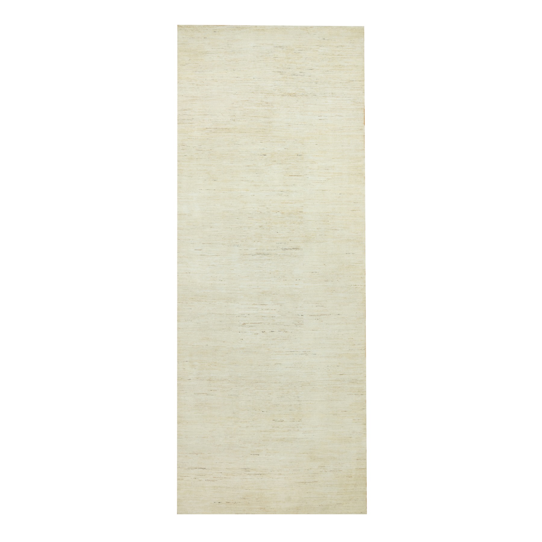 5'1x13'10" Quiet White, Denser Weave, Soft to Touch, Lori Buft Gabbeh Plain Design, 100% Pure Wool, Hand Knotted, Wide Runner, Oriental Rug HR90559