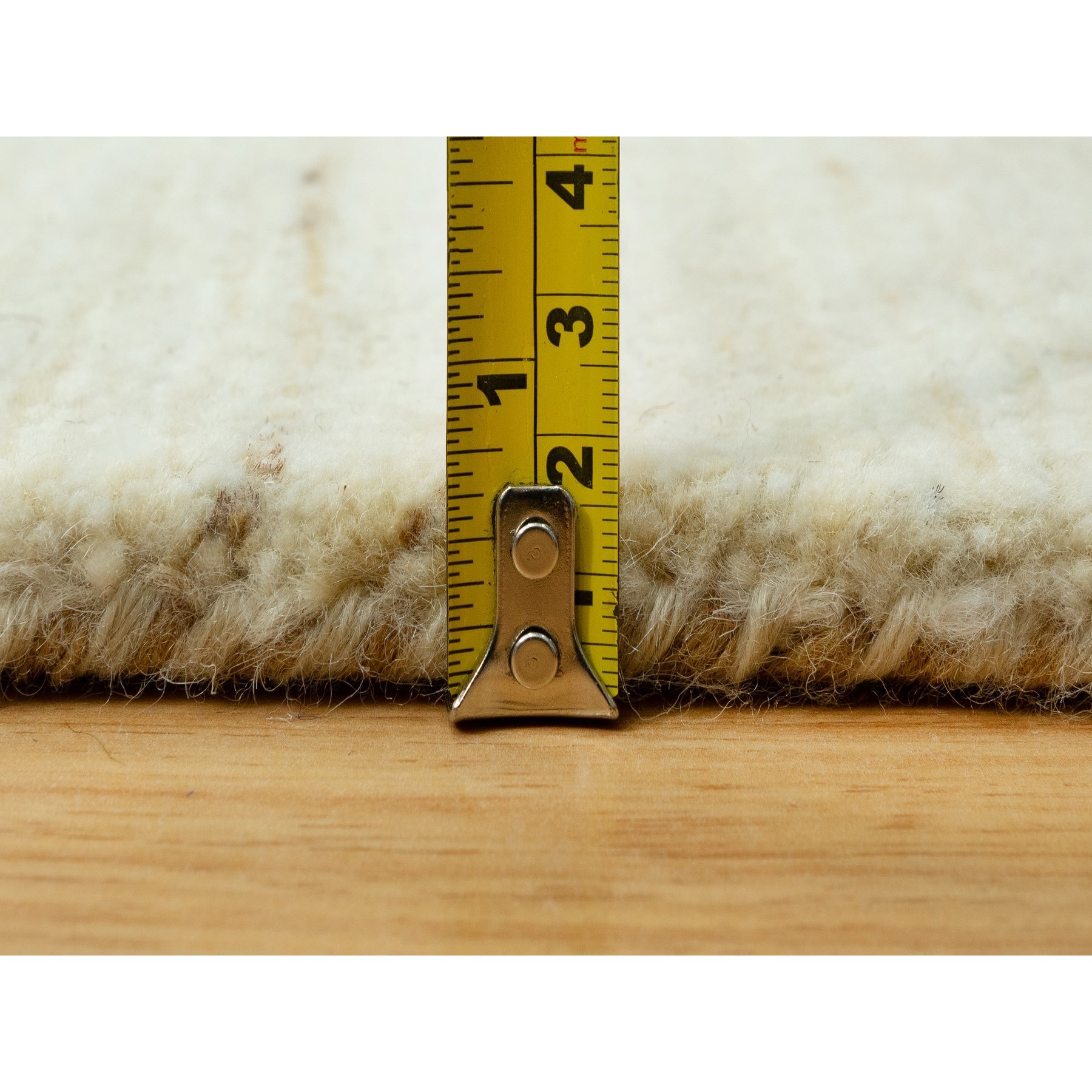 5'1x13'10" Quiet White, Denser Weave, Soft to Touch, Lori Buft Gabbeh Plain Design, 100% Pure Wool, Hand Knotted, Wide Runner, Oriental Rug HR90559 - Image 7