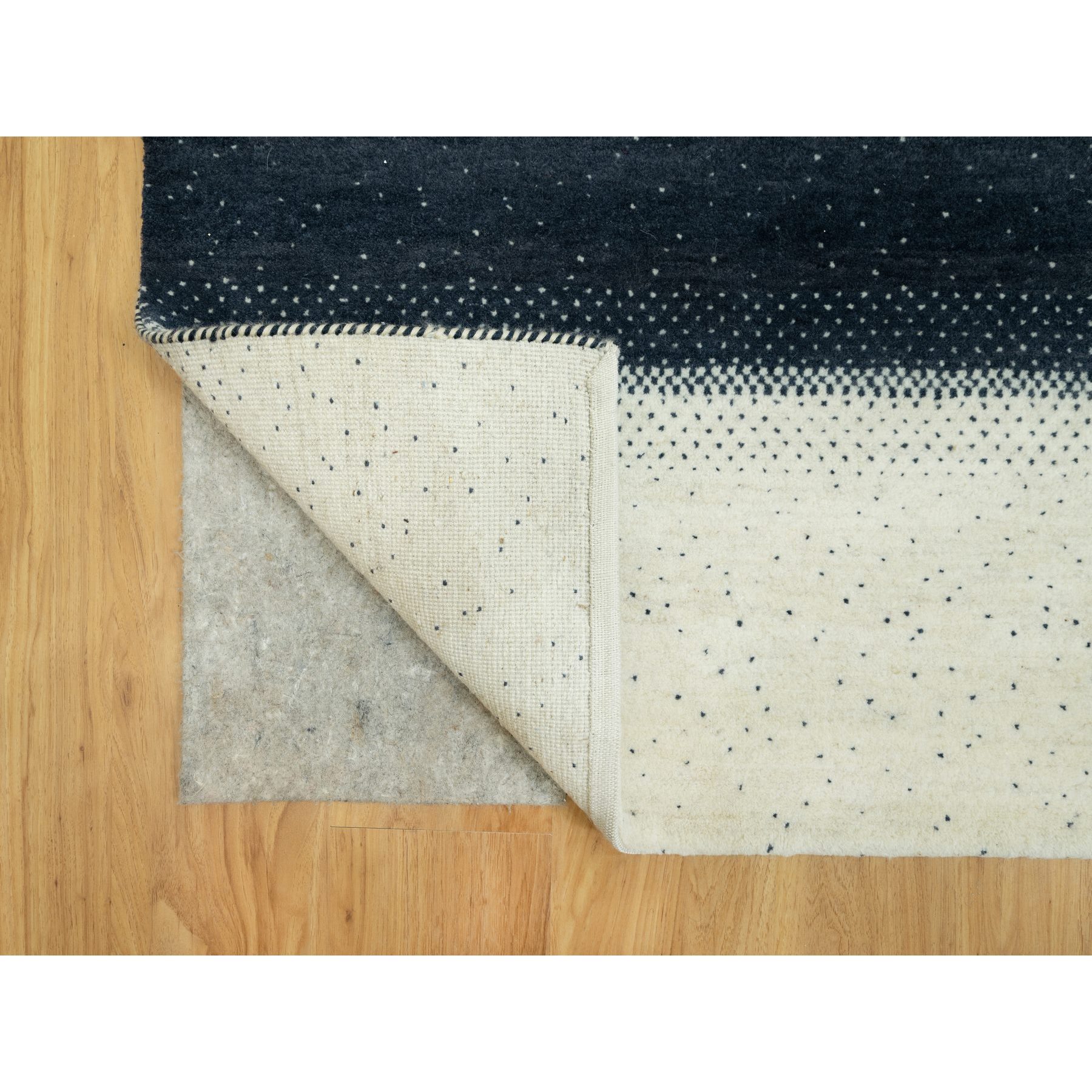 10'x14'1" Floral White, Tree Design Modern Gabbeh Lori Buft , Pure Wool, Hand Knotted Thick and Plush Soft Pile Oriental Rug HR90569 - Image 5