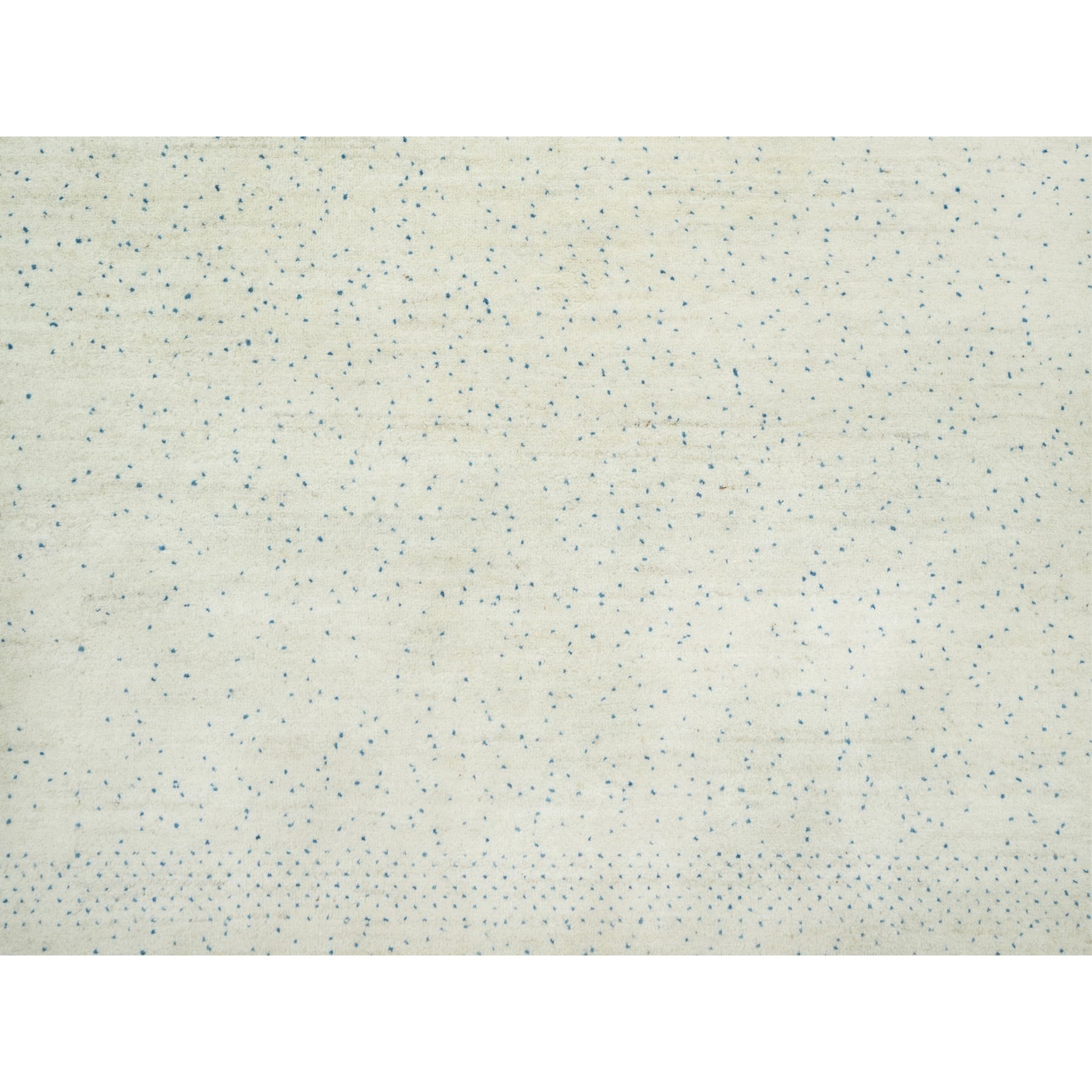 10'x14'1" Floral White, Tree Design Modern Gabbeh Lori Buft , Pure Wool, Hand Knotted Thick and Plush Soft Pile Oriental Rug HR90569 - Image 9