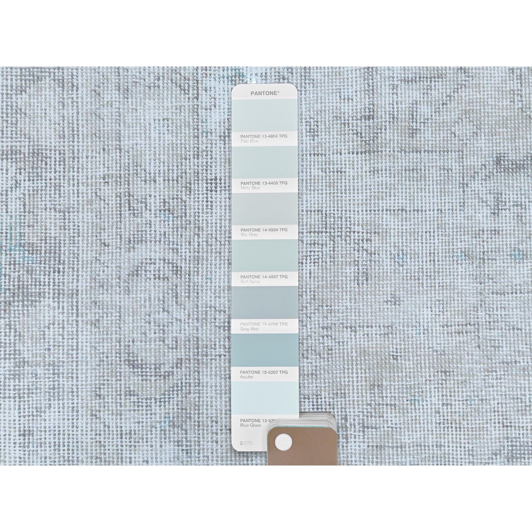 8'1"x10'9" Beige Shabby Chic Vintage Persian Tabriz Hand Knotted Worn Wool, Cropped Thin, Distressed Look Oriental Rug HR81285 - Image 8