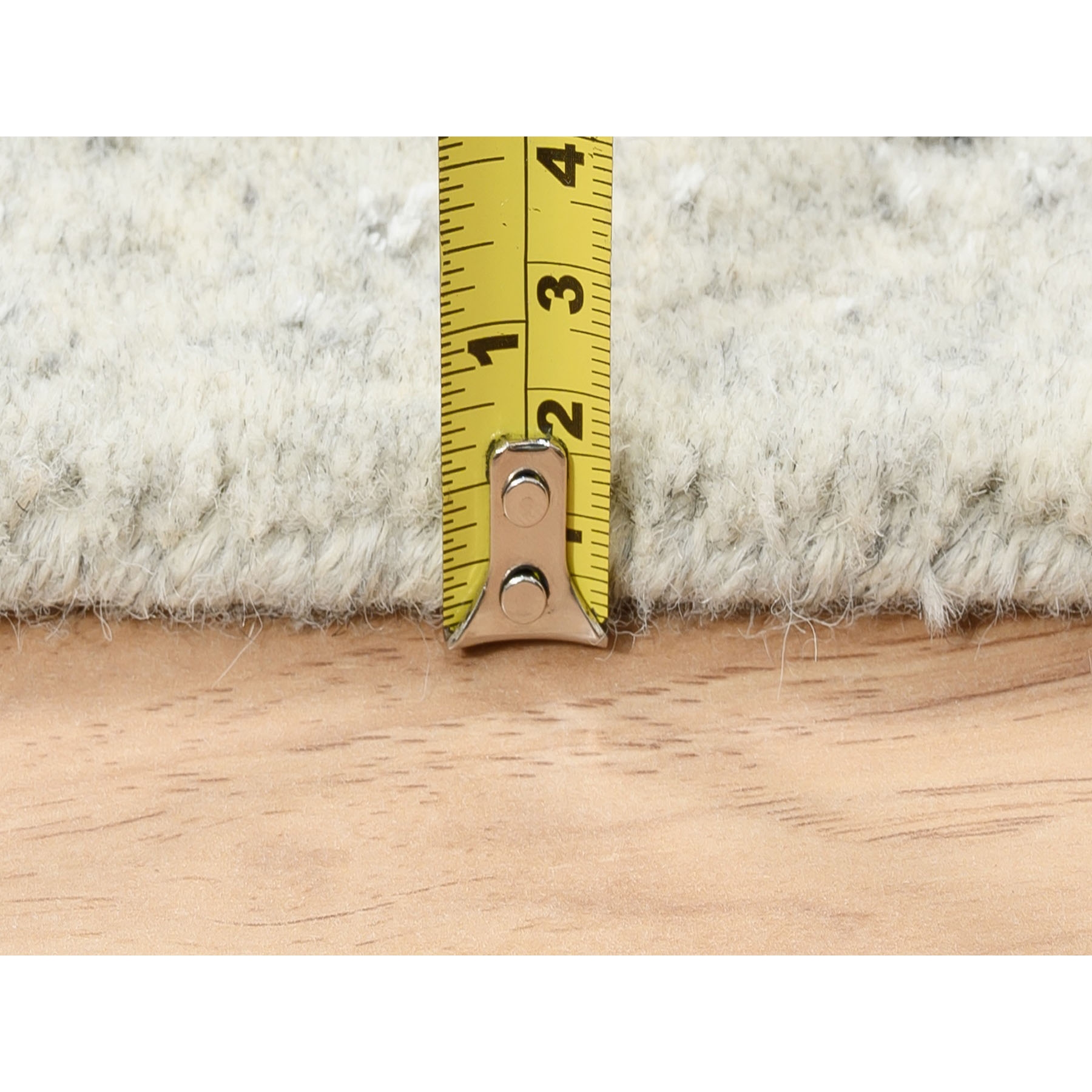2'6"x10'1" Beige Hand Loomed with Transitional Design Fine Jacquard Wool and Plant Based Silk Oriental Runner Rug HR62856 - Image 7