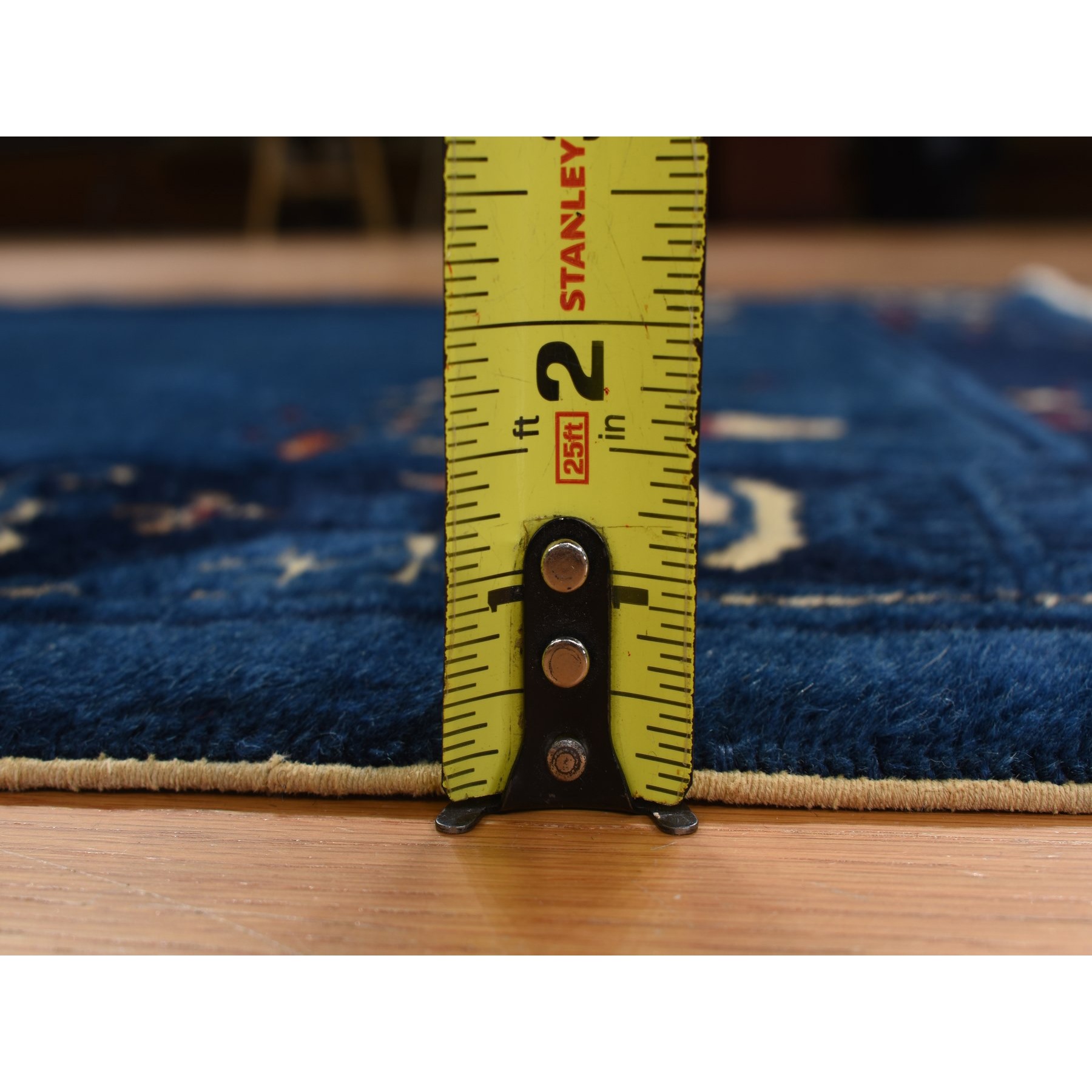 3'x5'8" Big Dipper Blue, Antique Chinese Peking, Clean and Soft, Sides and Ends Professionally Secured, Pure Wool, Full Pile In Mint Condition, Hand Knotted Oriental Rug HR78195 - Image 9