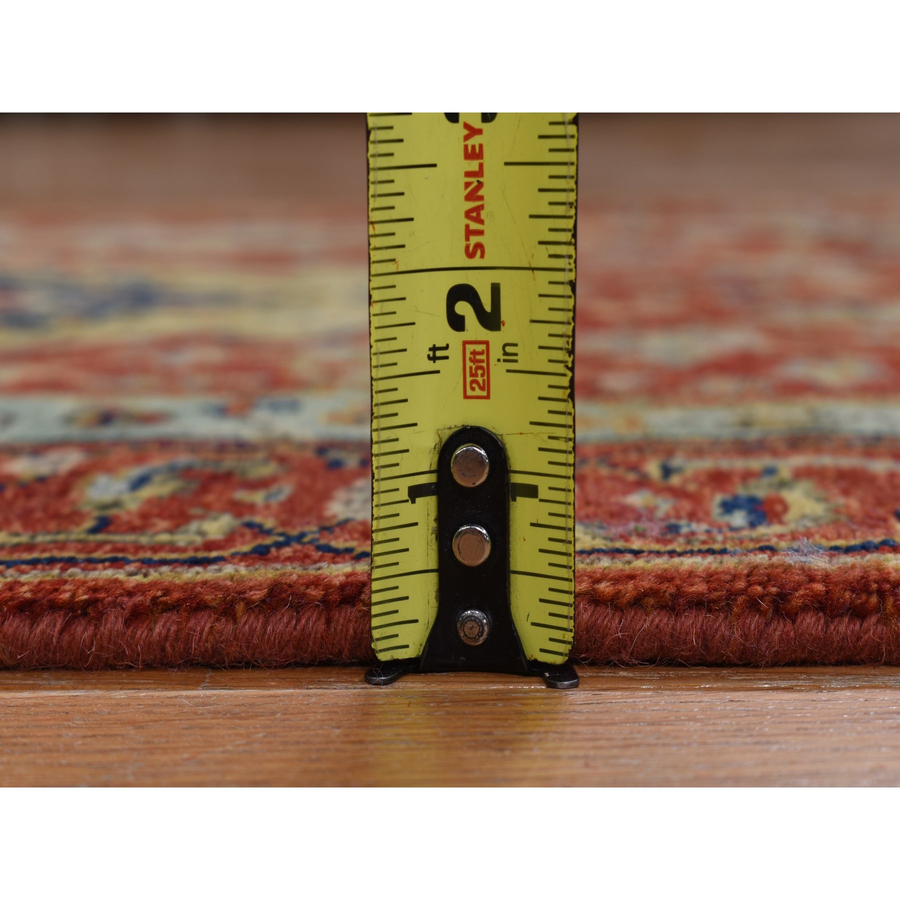 2'7"x17'7" Lava Falls Red, XL, Antiqued Heriz, Pure Wool, Hand Knotted, Runner Oriental Rug HR78209 - Image 7
