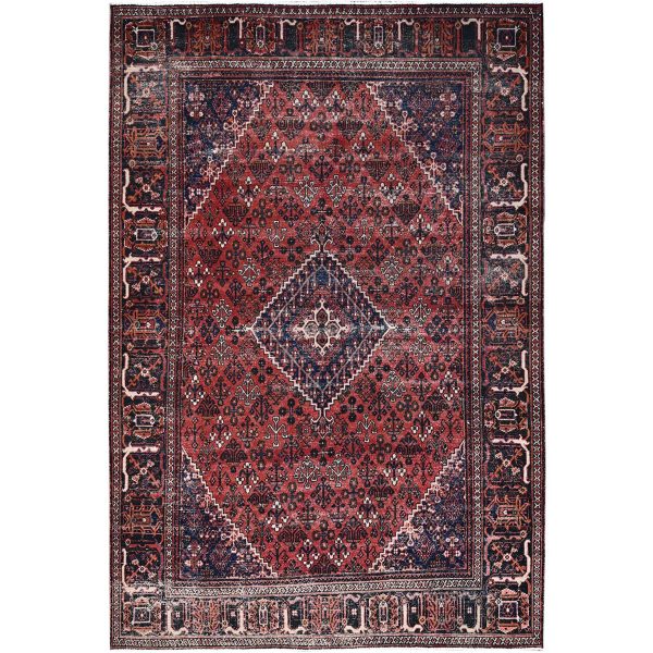 6'9"x10'0" Bossa Nova Red, Hand Knotted, Vintage Soft Wool, Vegetable Dyes, Persian Joshagan Oriental Rug HR86622