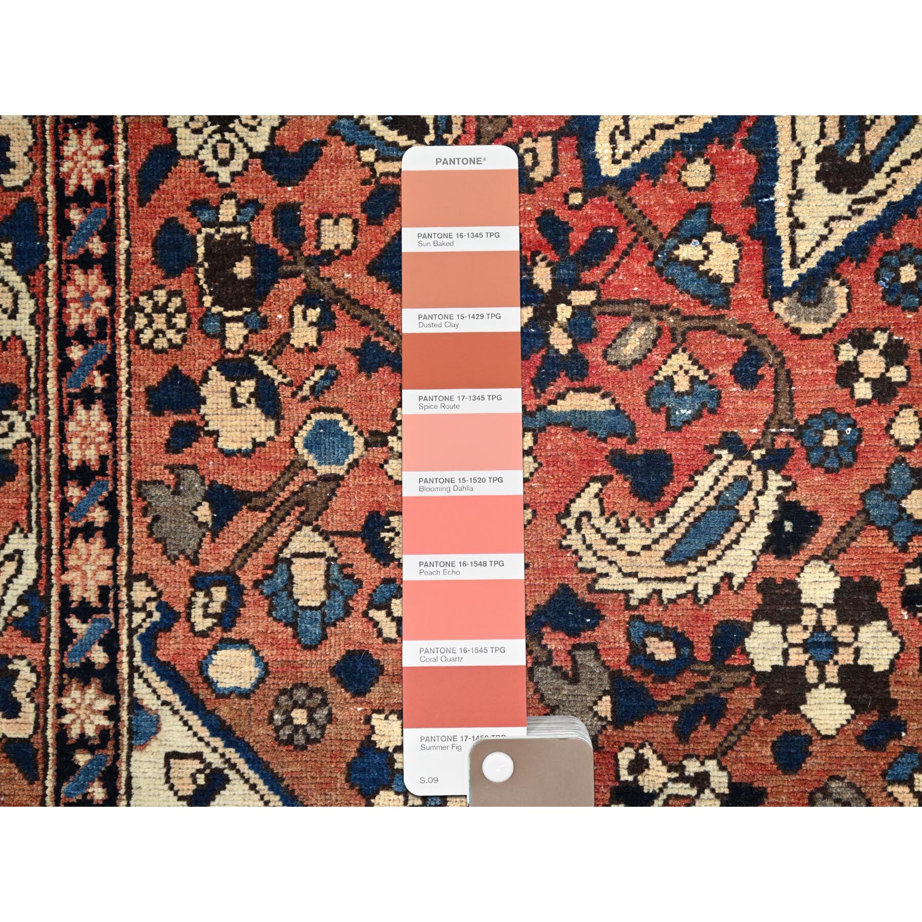 5'3"x8'6" Dusted Clay Red With Large Medallion Design, All Natural Wool, Densely Woven, Vegetable Dyes, Hand Knotted, Vintage Persian Bakhtiar Oriental Rug HR86624 - Image 4