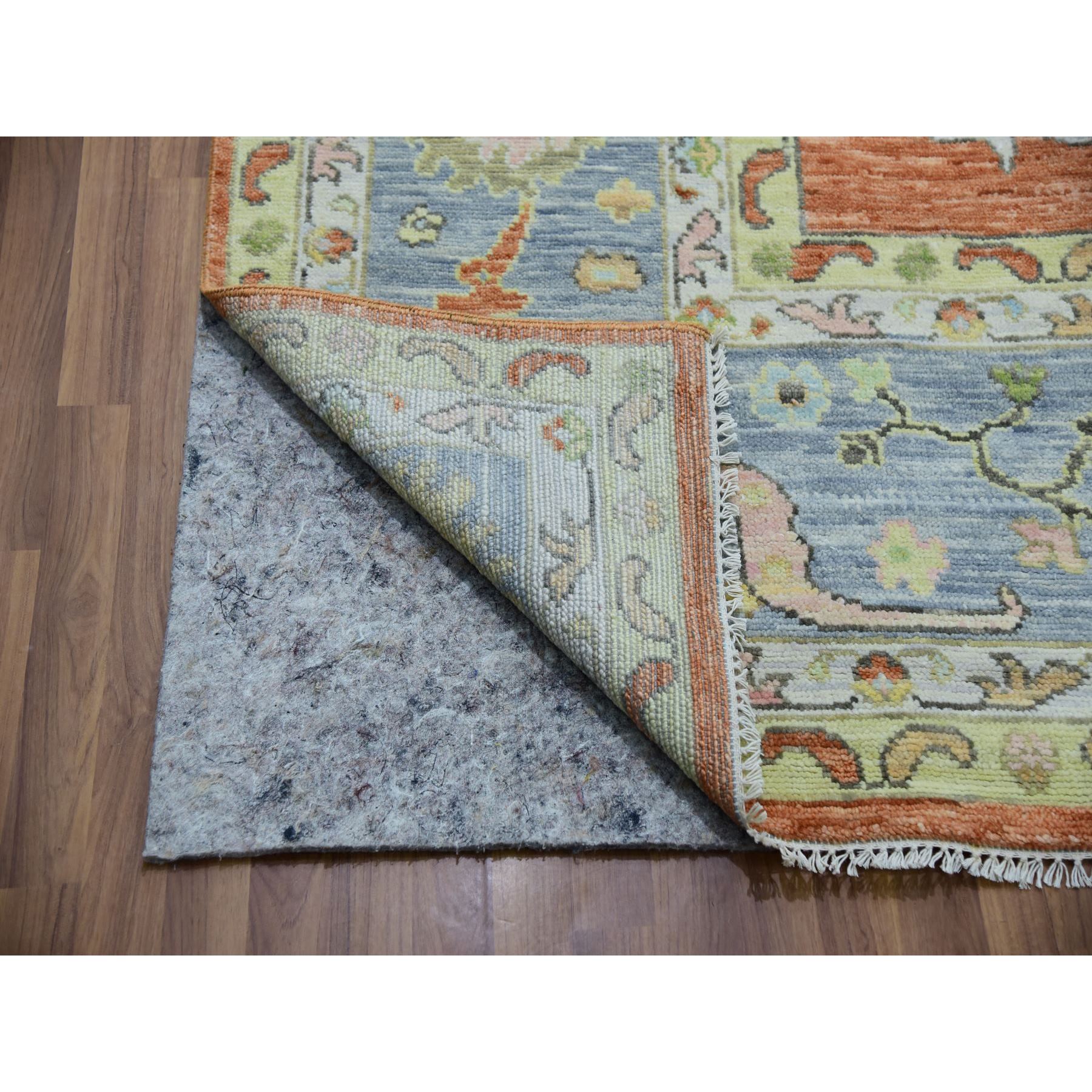 12'1"x14'7" Rustic Red, Colorful Oushak Weave, All Over Pattern with Large Elements, 100% Wool, Hand Knotted, Oversized, Oriental Rug HR79901 - Image 4