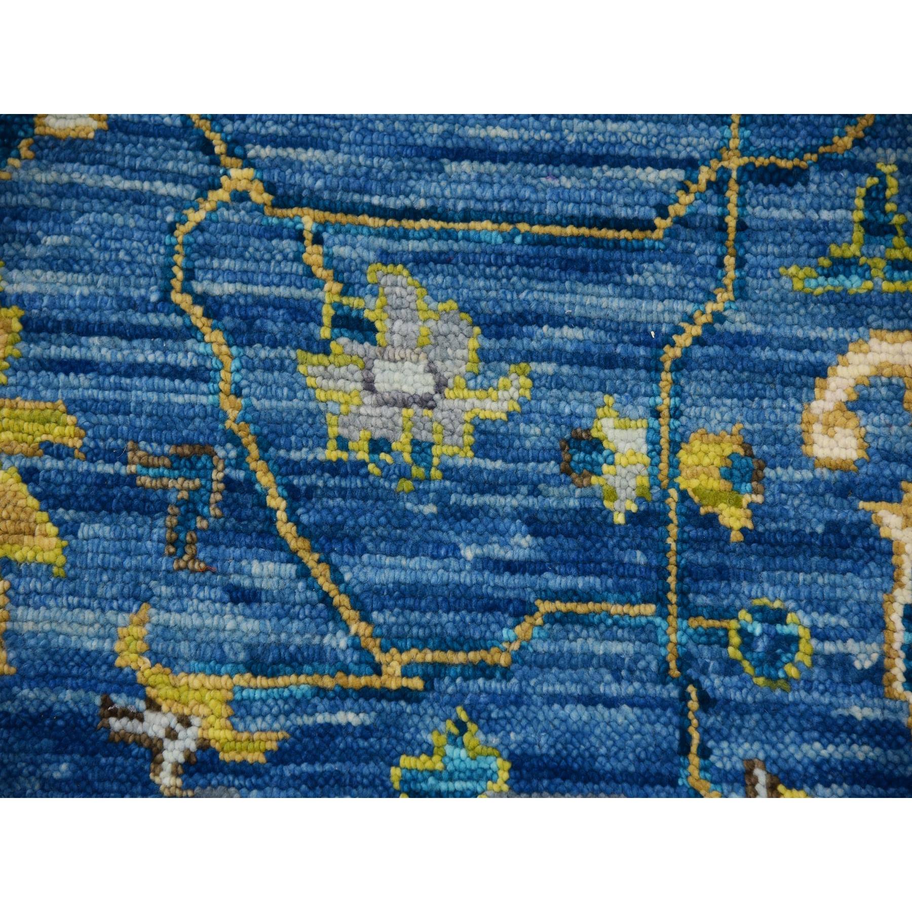 9'2"x12' Denim Blue, Soft to the Touch, Serapi Heriz, 100% Wool, Hand Knotted, Oriental Rug HR79928 - Image 8
