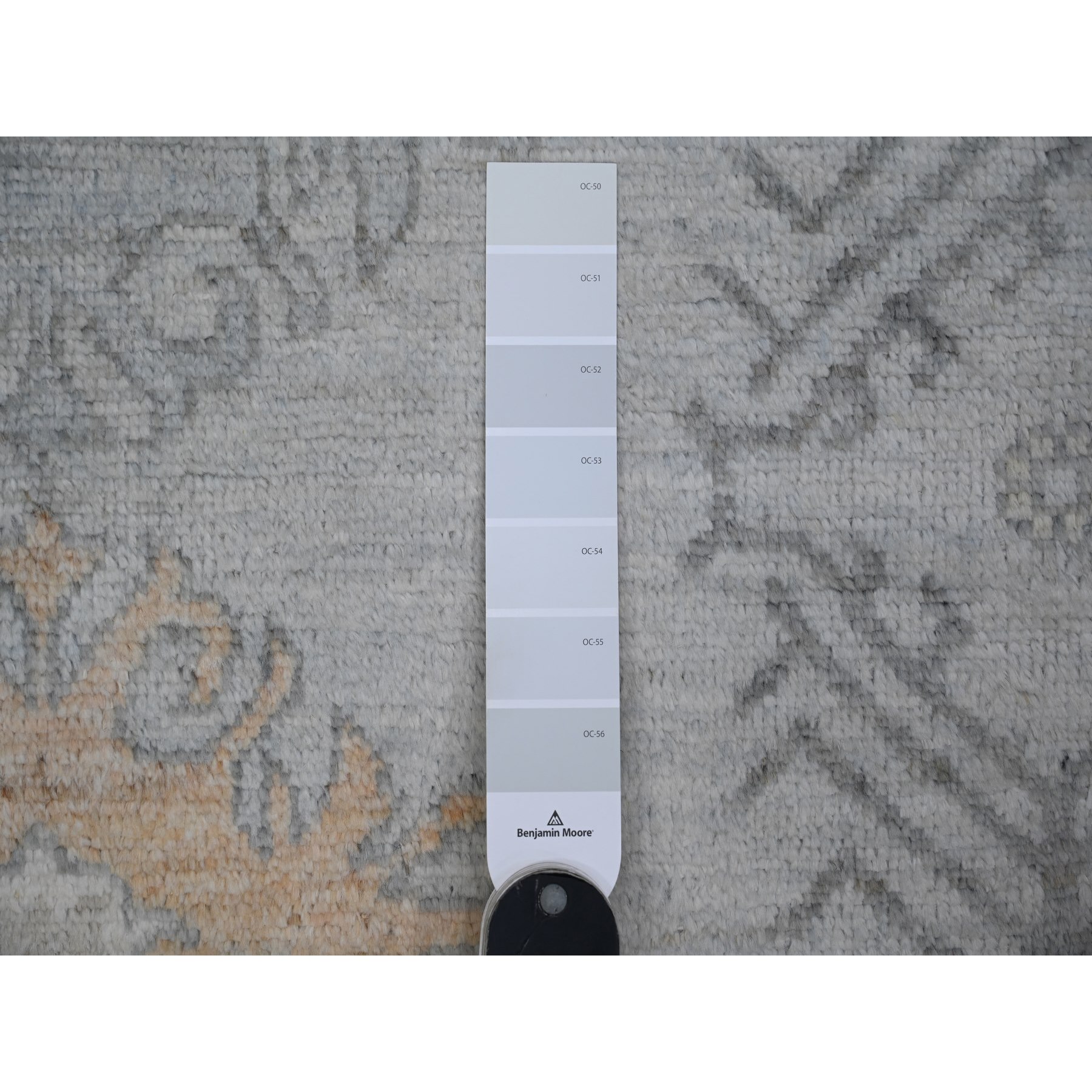 8'3"x10' Silver Chalice Gray, Hand Knotted, Wool Weft, Vegetable Dyes, Tribal Flower And Leaf Design, Angora Oushak Oriental Rug HR88649 - Image 8