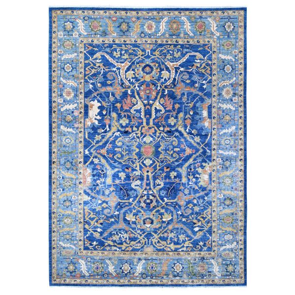 8'7"x12' Intel Blue, Bidjar Garus Design, Fine Aryana Collection, Natural Dyes, Vibrant Wool, Hand Knotted, Oriental Rug HR88733