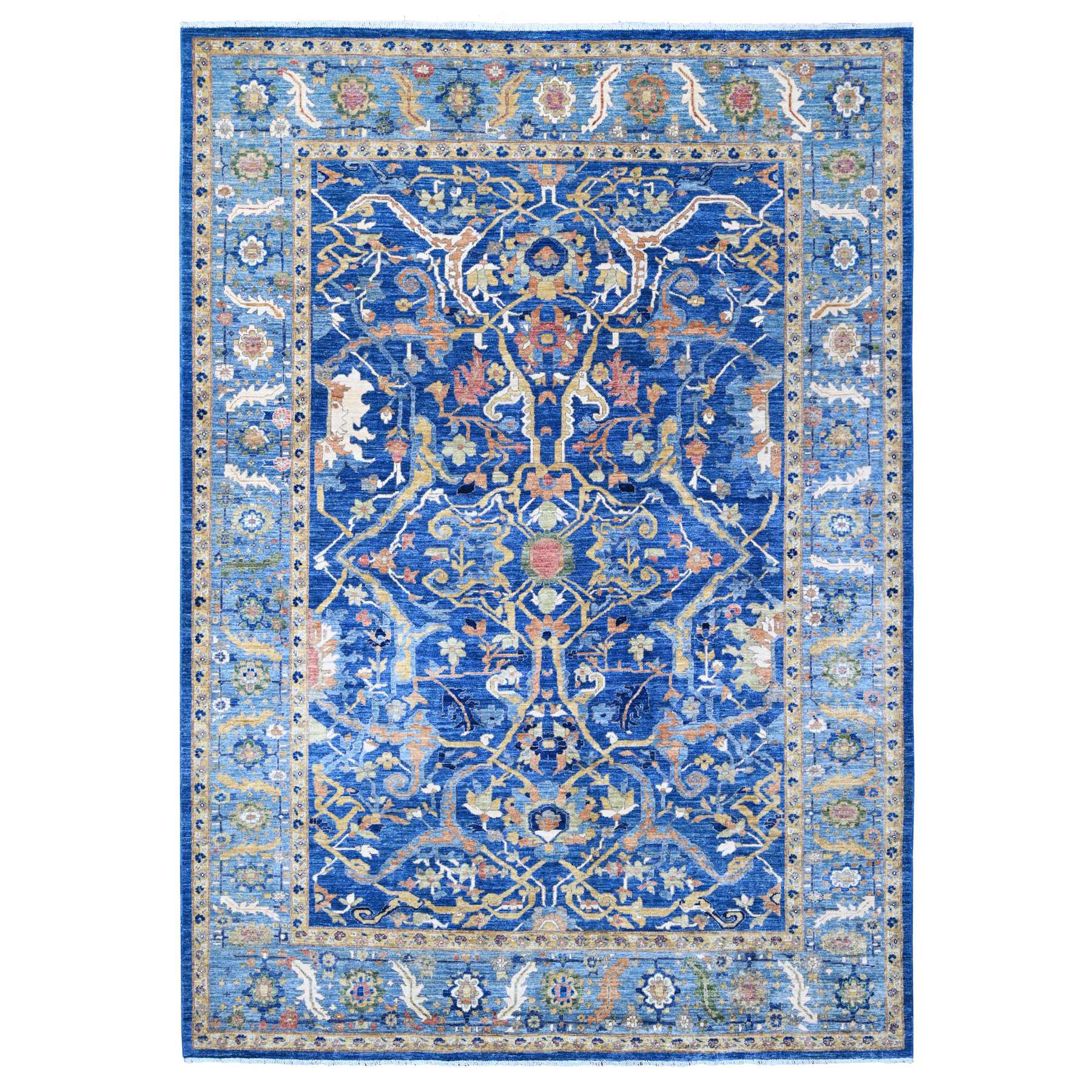 8'7"x12' Intel Blue, Bidjar Garus Design, Fine Aryana Collection, Natural Dyes, Vibrant Wool, Hand Knotted, Oriental Rug HR88733